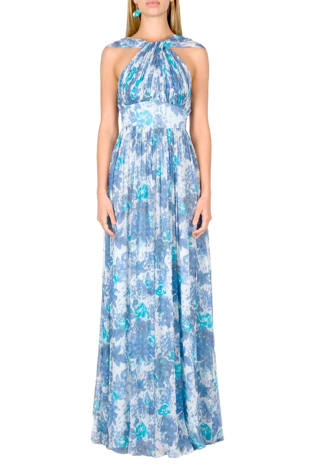 Luisa Beccaria Abito Capri In Chiffon Con Dettaglio Nodo Soddisfazione Garantita