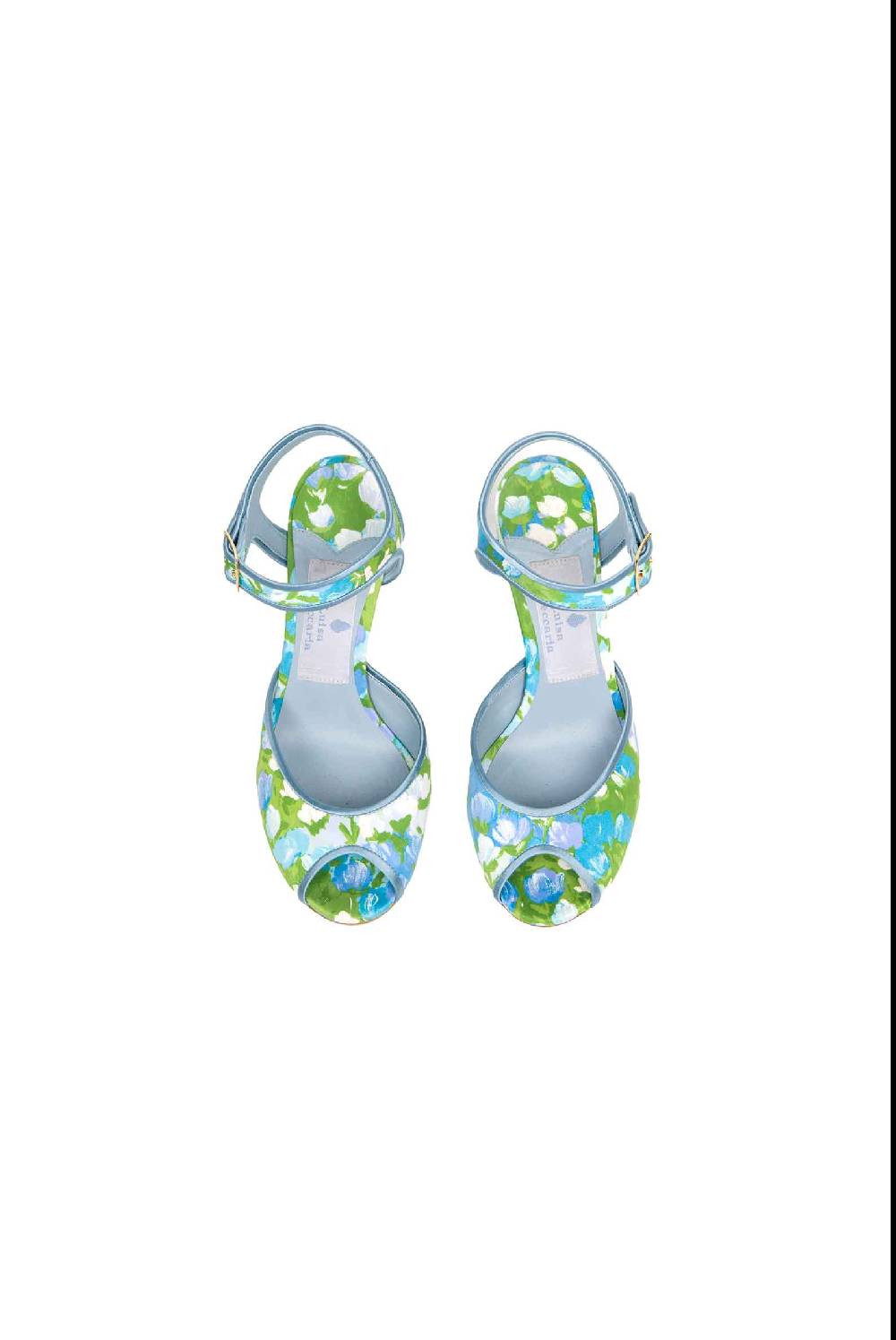 Luisa Beccaria Scarpe con tacco aperte Monet blu Promozione Limitata