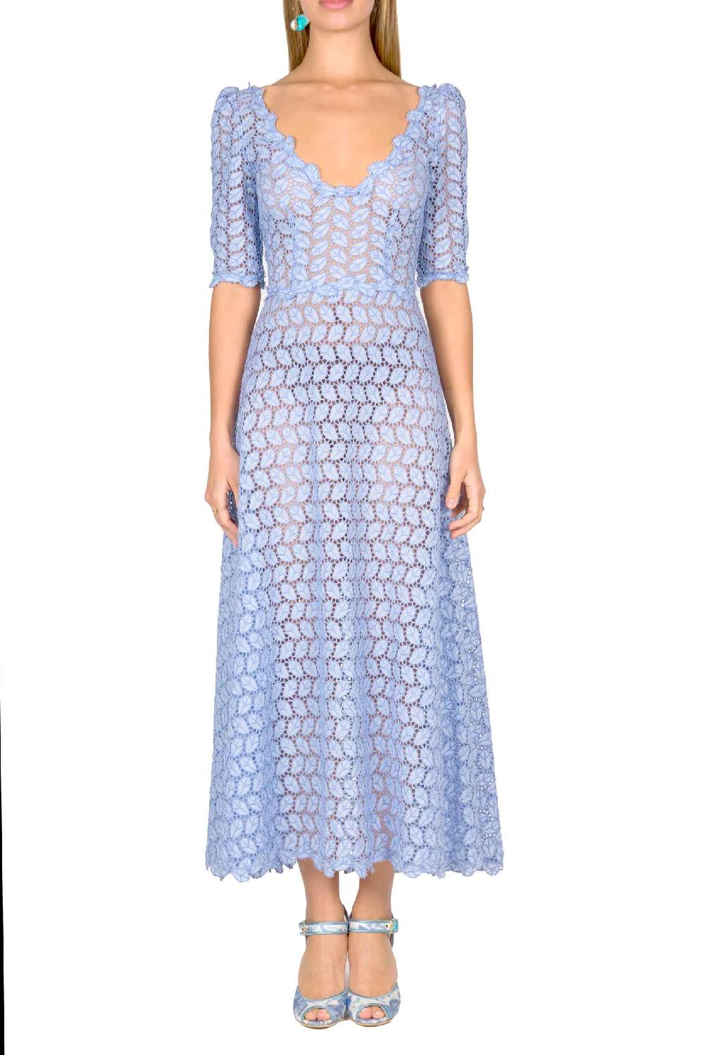 Luisa Beccaria Abito midi in pizzo sangallo Fino Al -60%