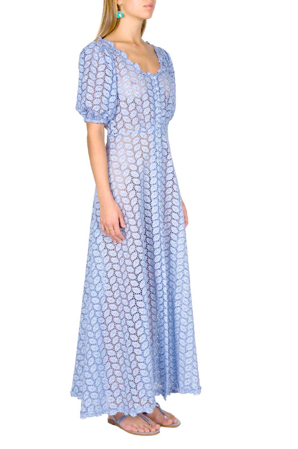 Luisa Beccaria Abito Bottoncino in Broderie Anglaise Novità