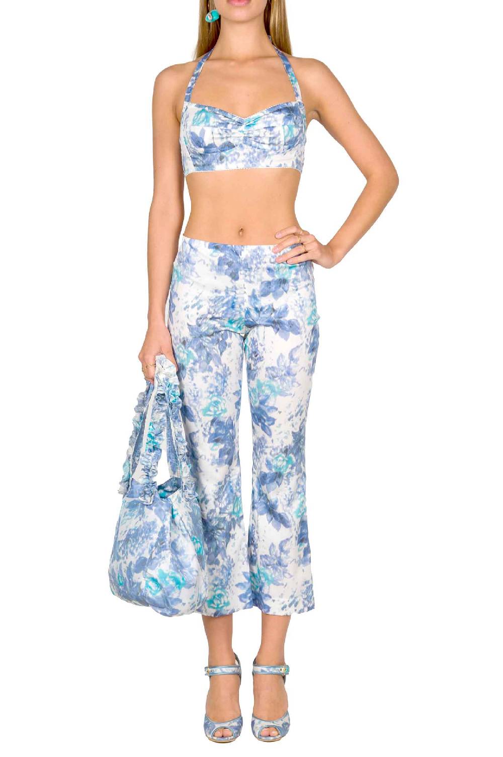 Luisa Beccaria Pantaloni Capri stampati Online