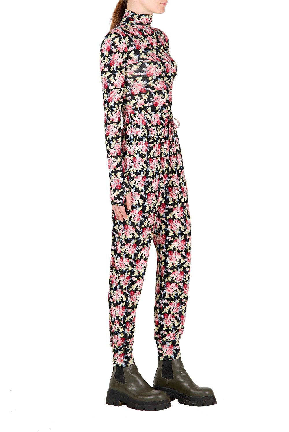 Luisa Beccaria Leggings Neri Floreali Italy