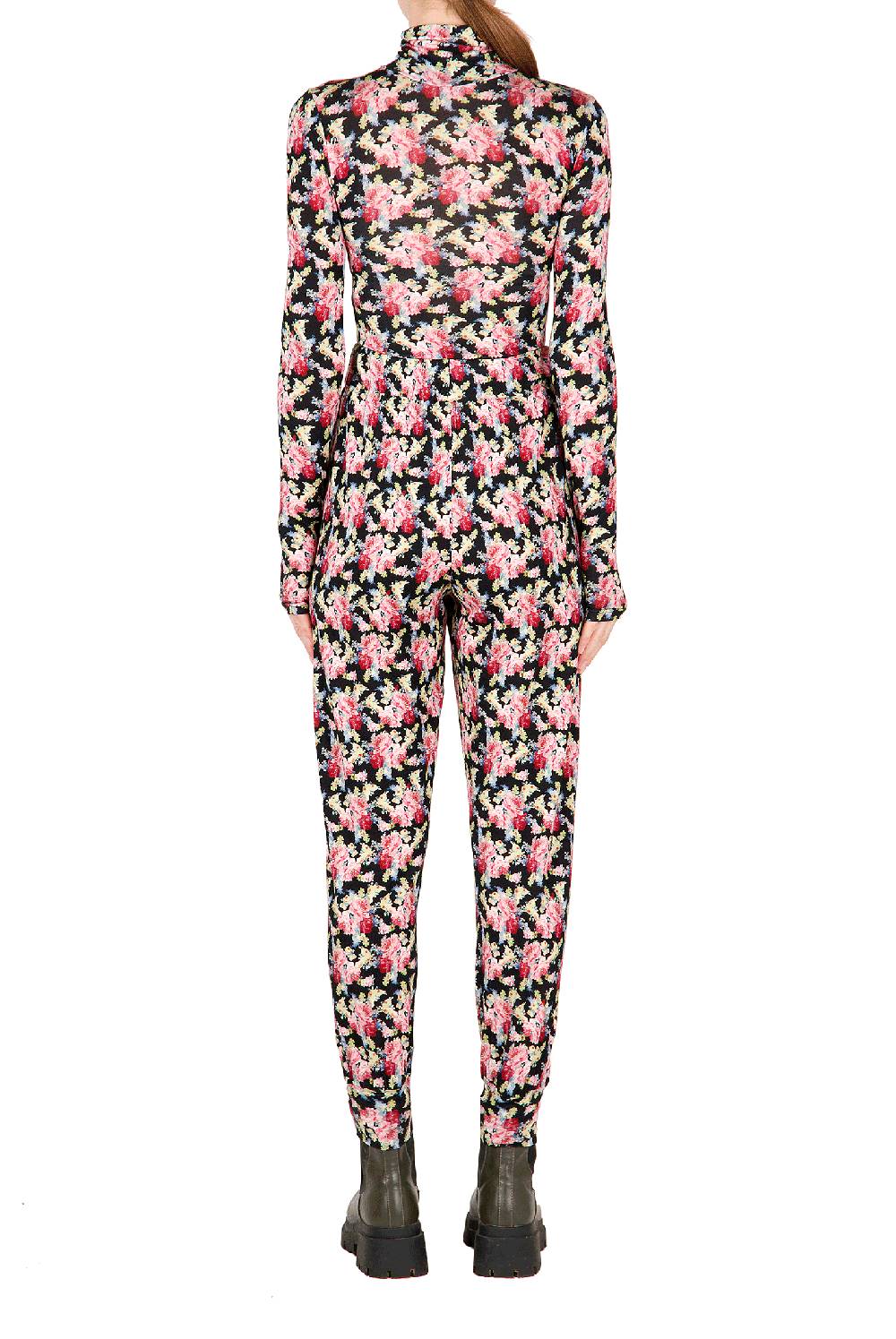 Luisa Beccaria Leggings Neri Floreali Italy