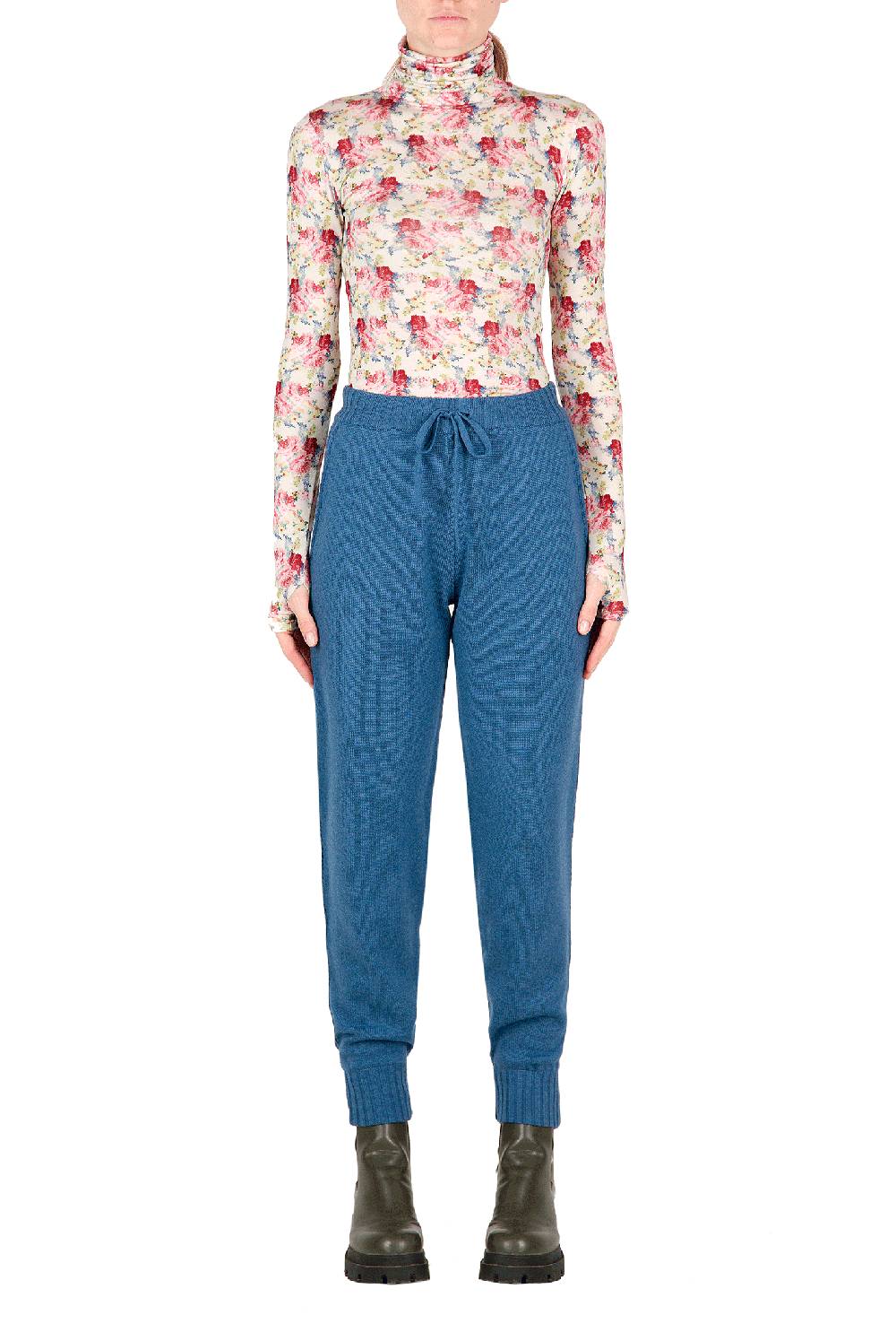 Luisa Beccaria Pantaloni in felpa di lana In Linea