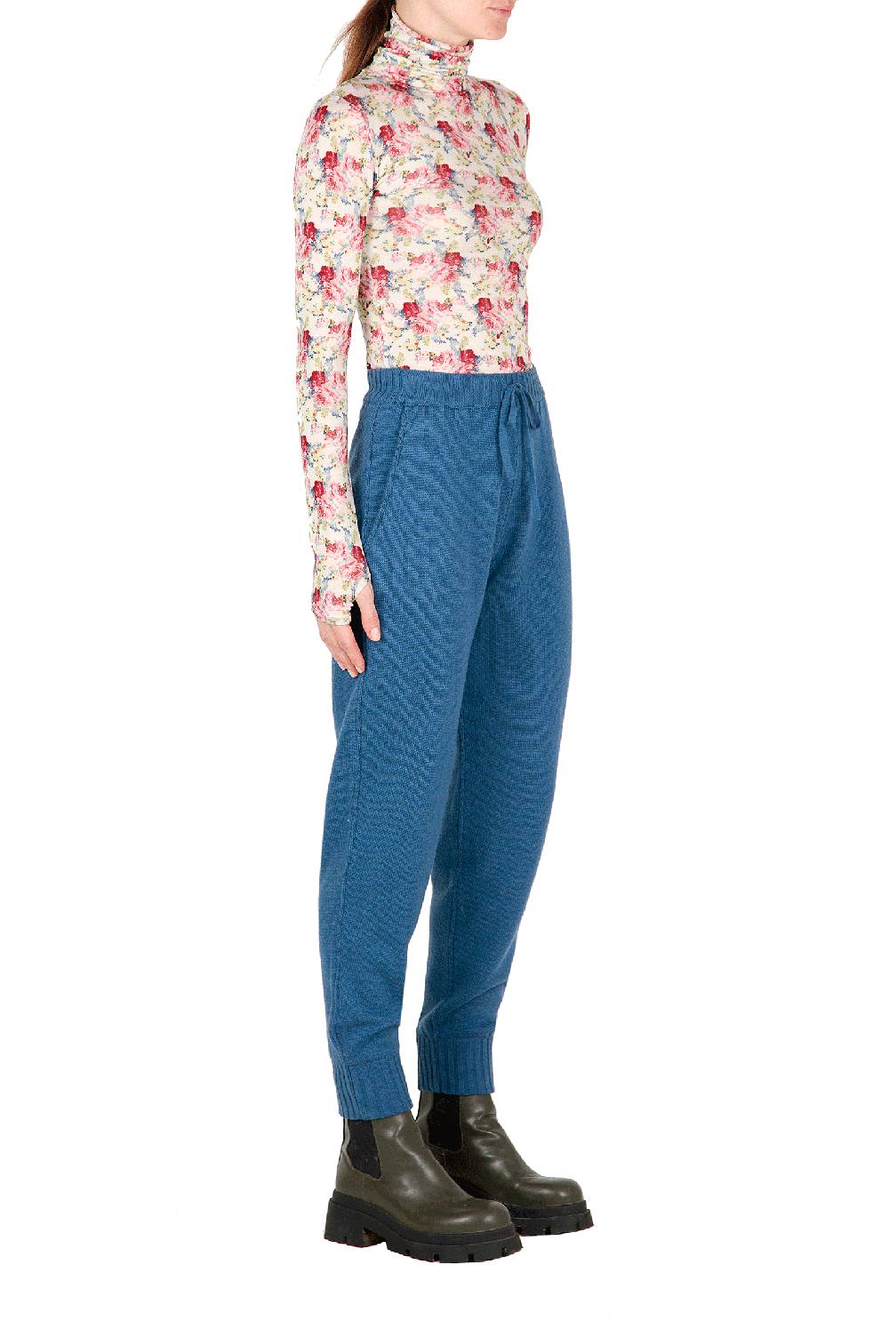 Luisa Beccaria Pantaloni in felpa di lana In Linea