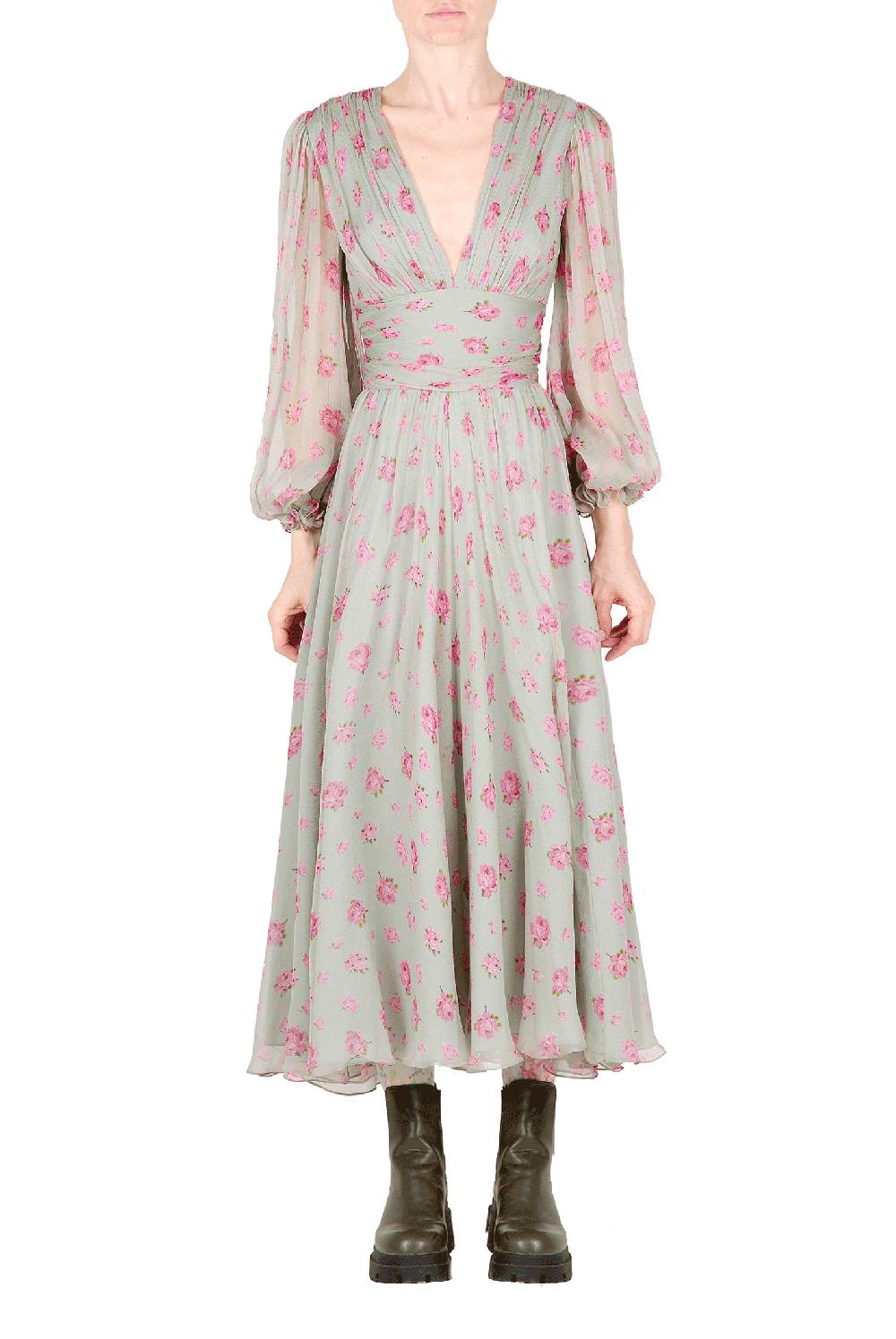 Luisa Beccaria Abito in chiffon floreale Promozione Limitata