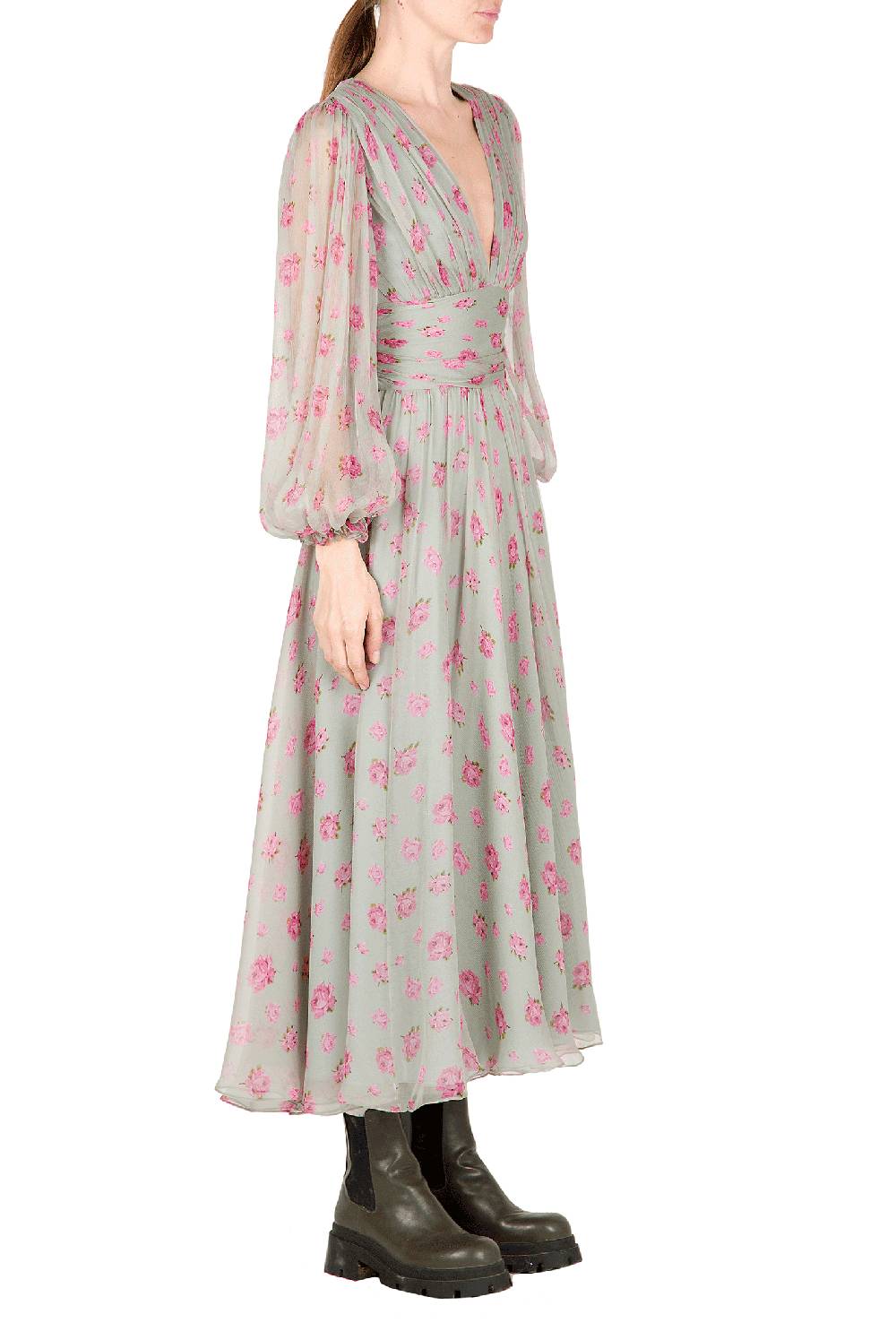 Luisa Beccaria Abito in chiffon floreale Promozione Limitata