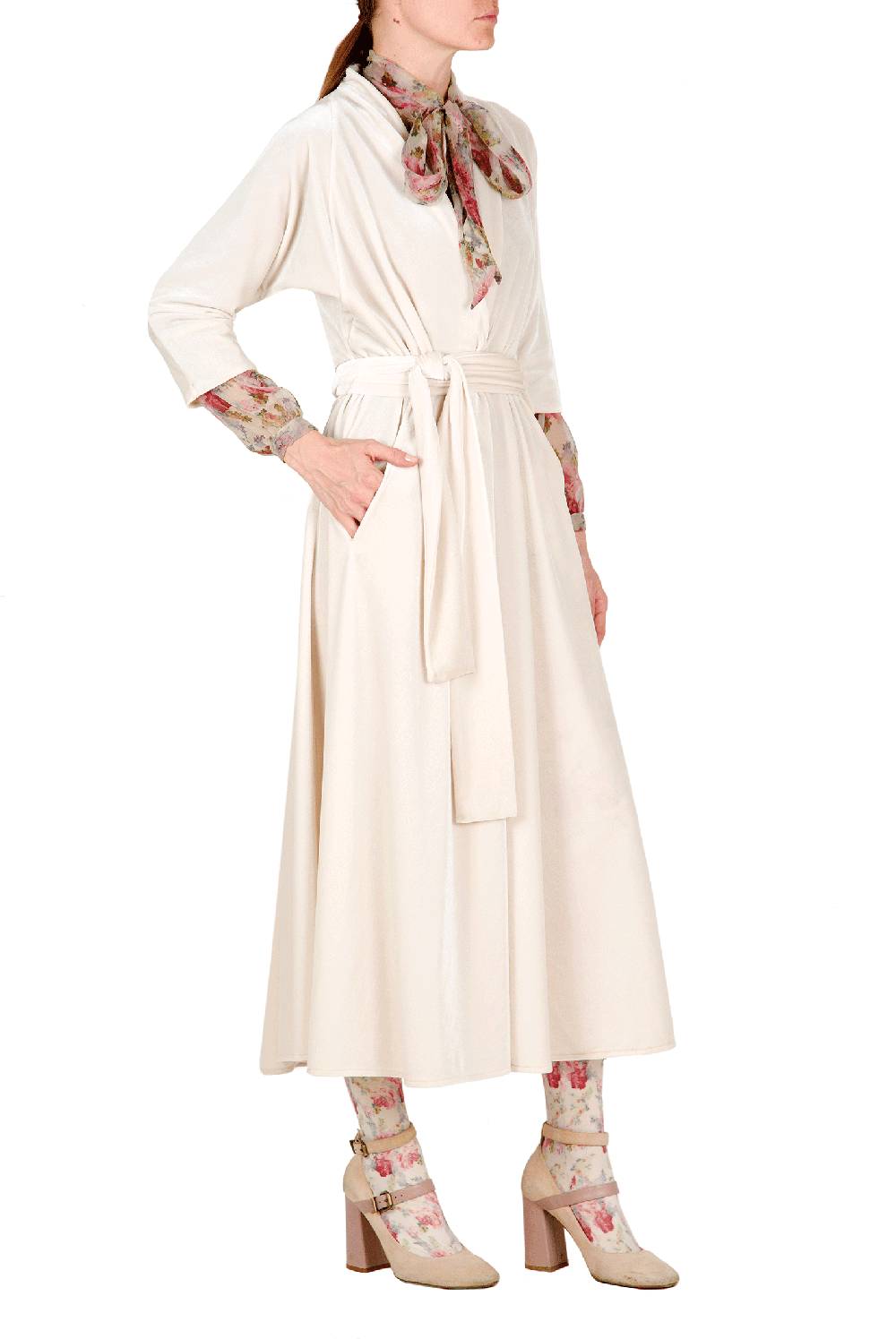 Luisa Beccaria Abito Luisa in velluto bianco Sconto