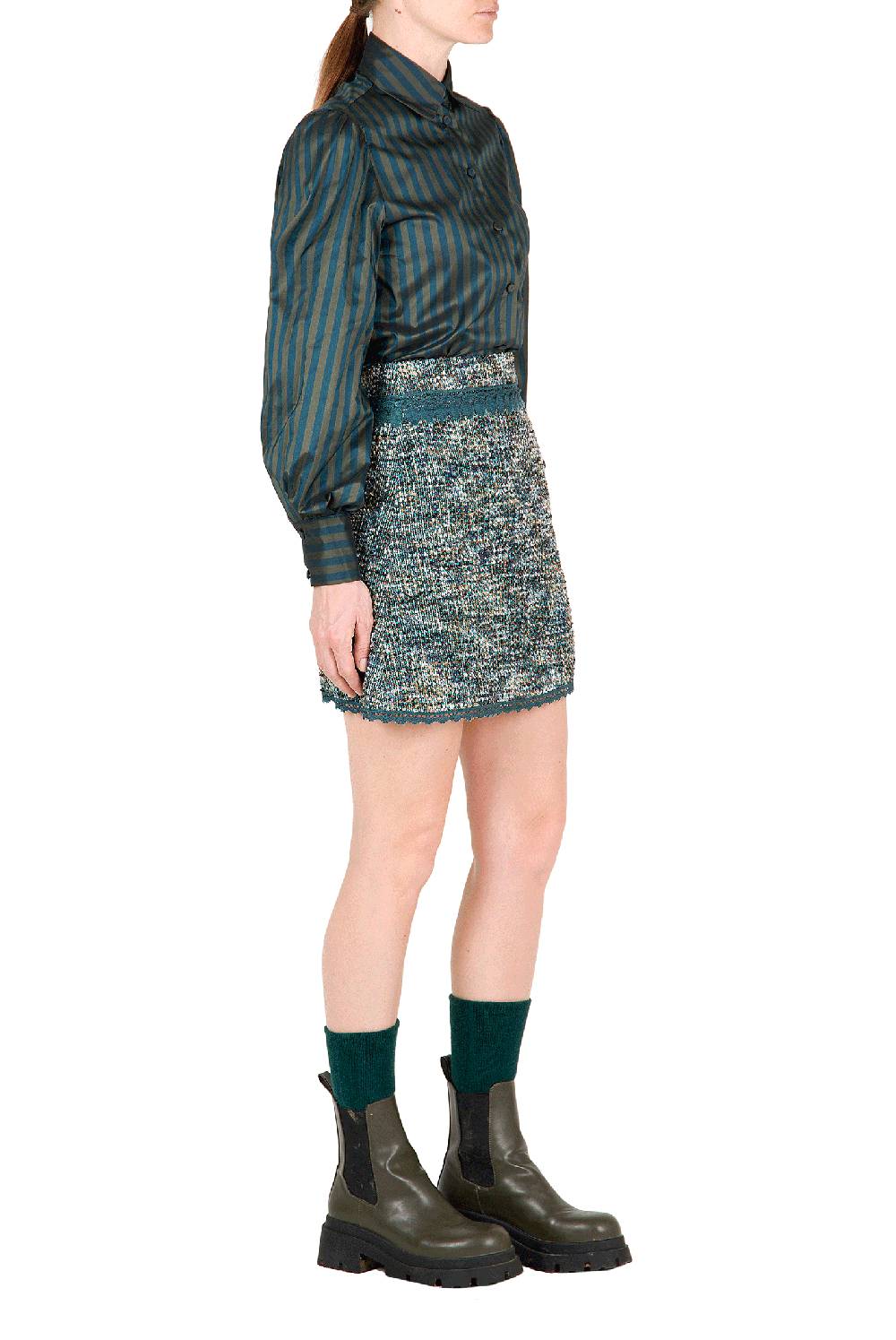 Luisa Beccaria Blusa a righe in taffettà Saldi Di Fabbrica
