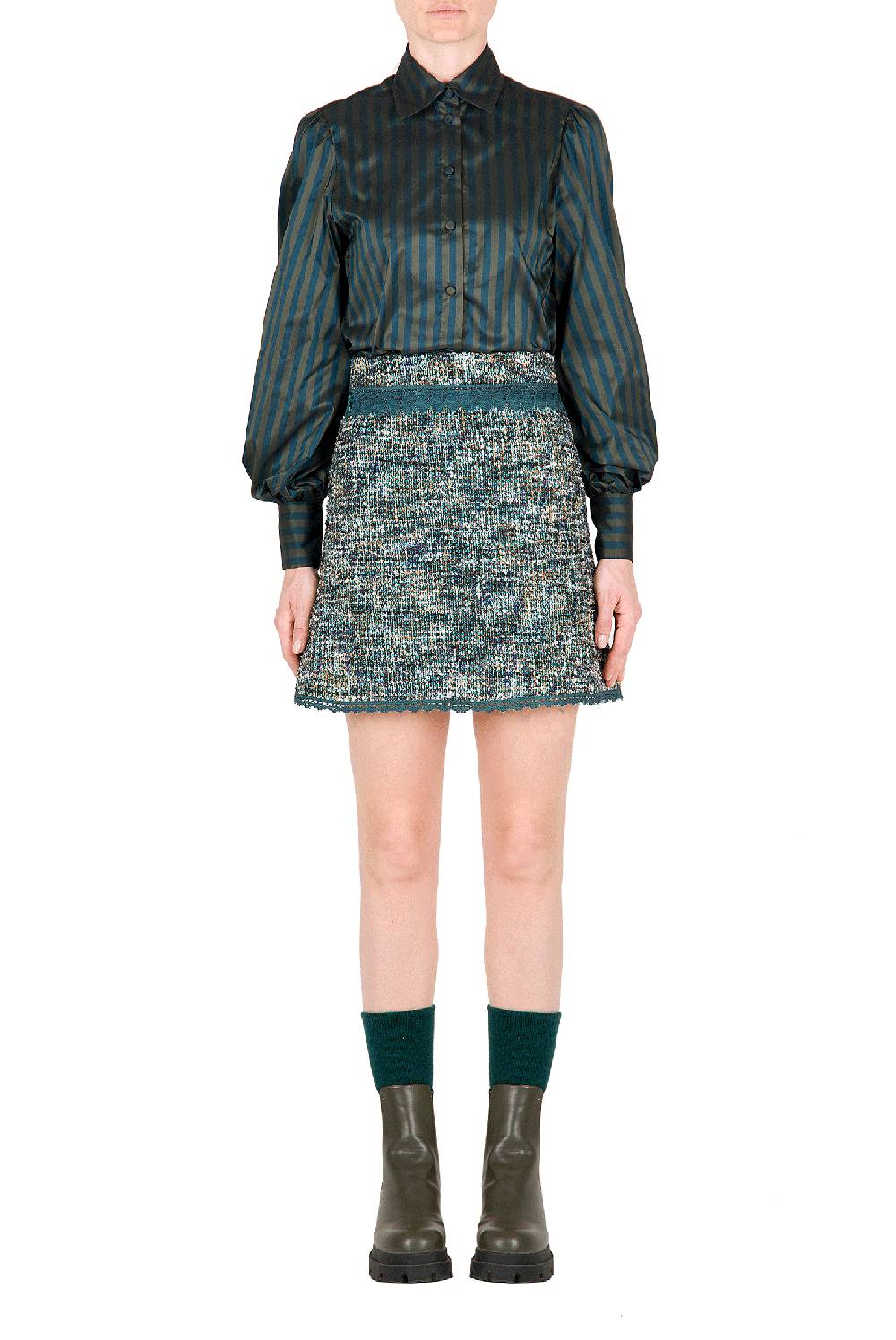 Luisa Beccaria Minigonna in tweed con pizzo I Più Venduti