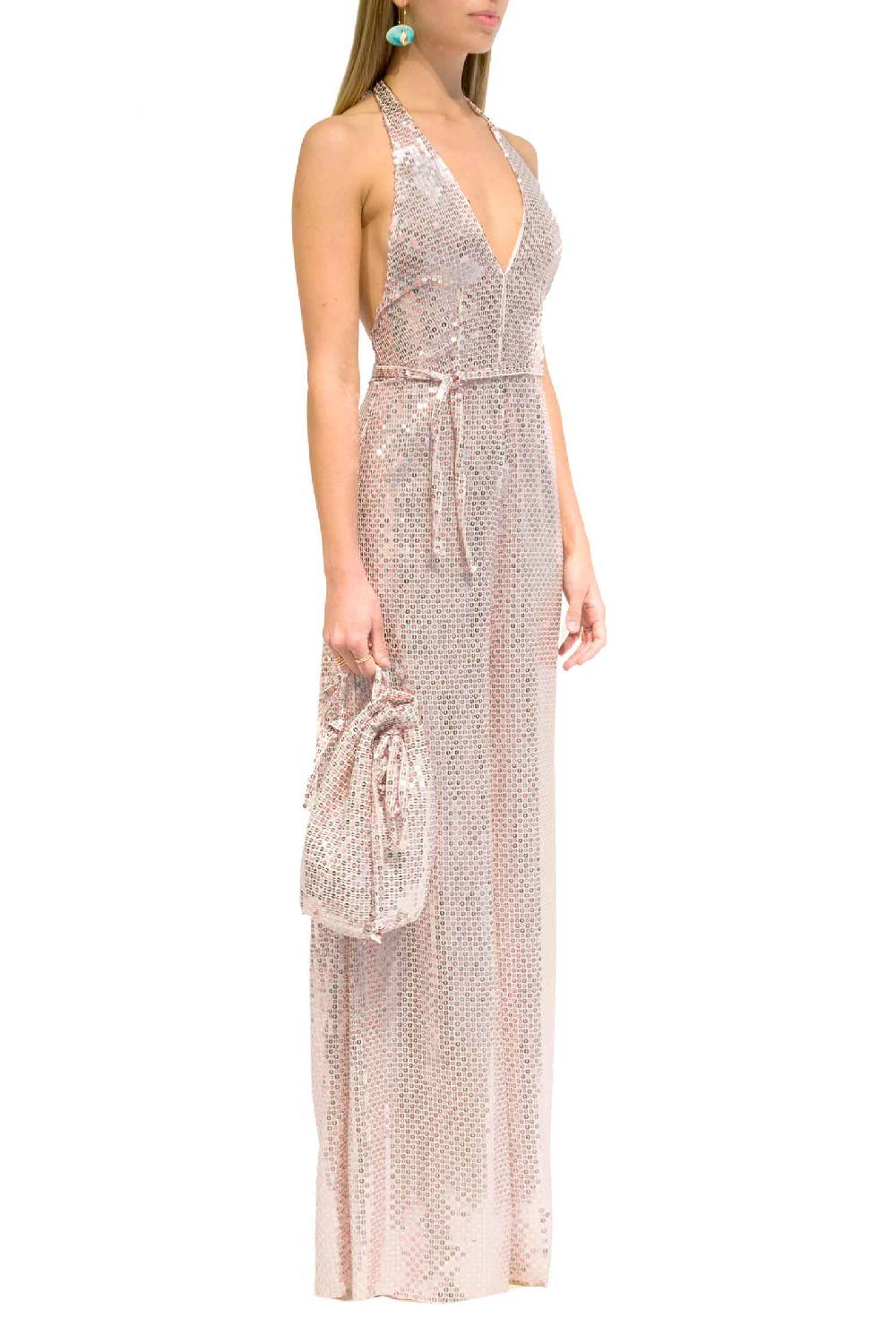 Luisa Beccaria Tuta Meck Halter con paillettes 2025