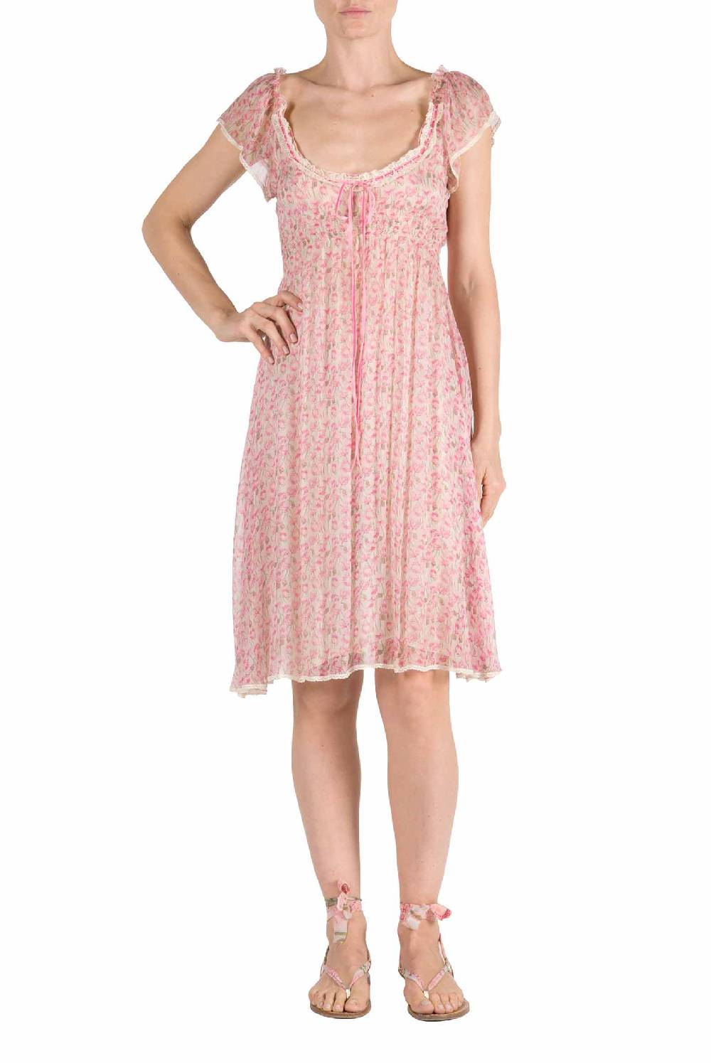 Luisa Beccaria Abito in chiffon con micro papaveri Soddisfazione Garantita