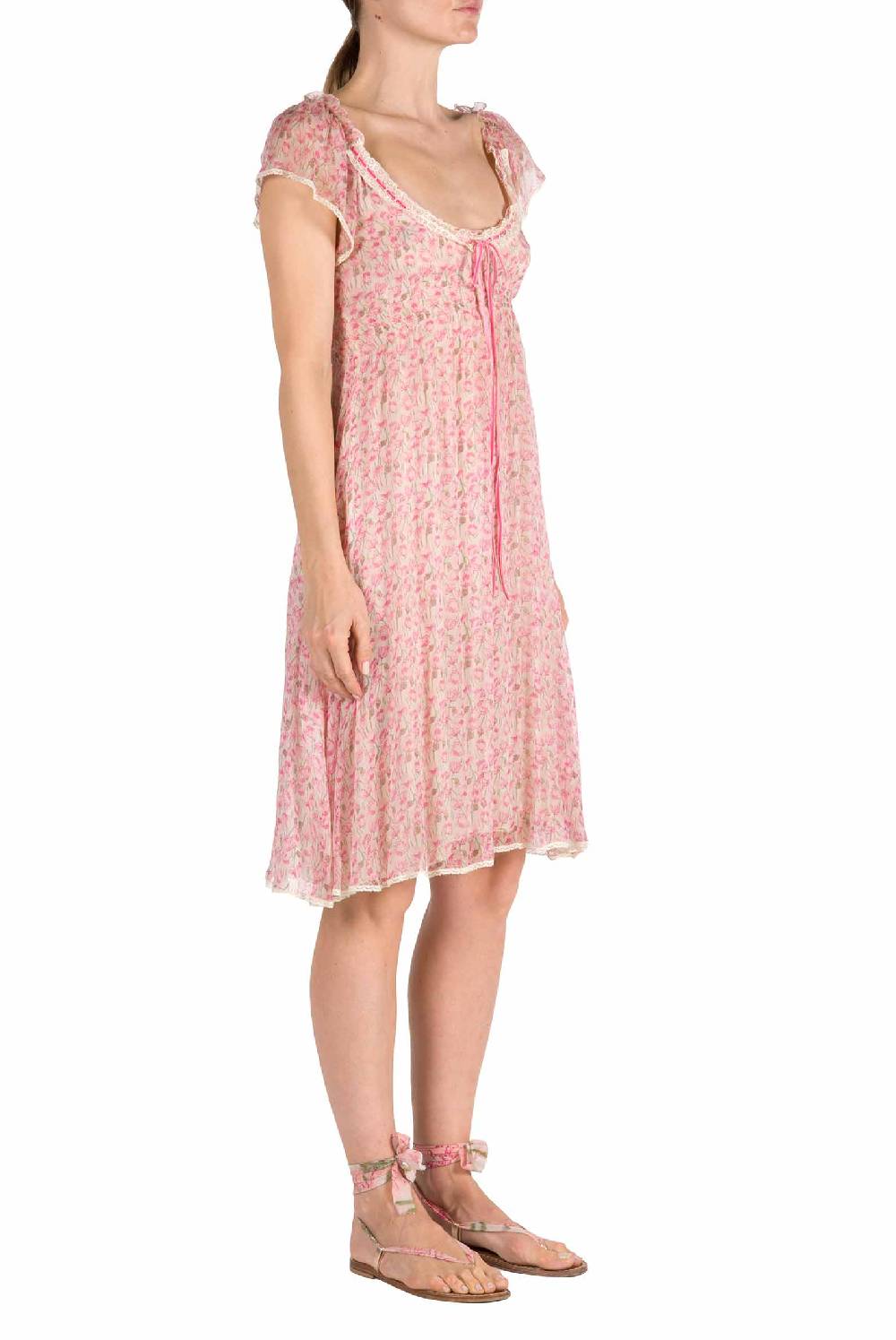 Luisa Beccaria Abito in chiffon con micro papaveri Soddisfazione Garantita