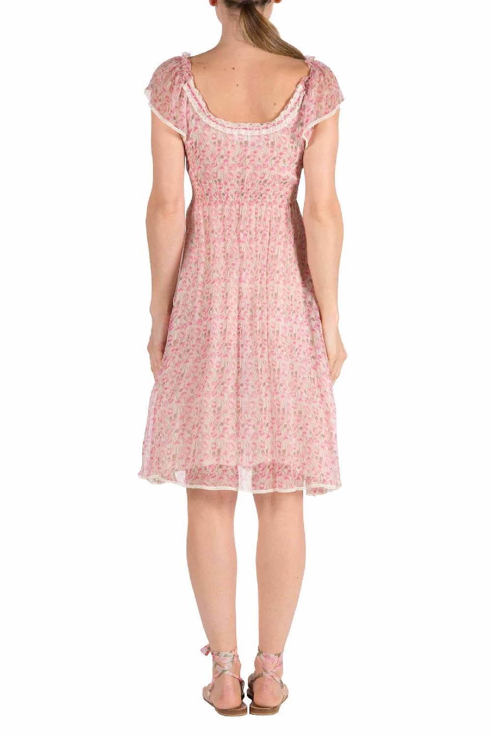 Luisa Beccaria Abito in chiffon con micro papaveri Soddisfazione Garantita