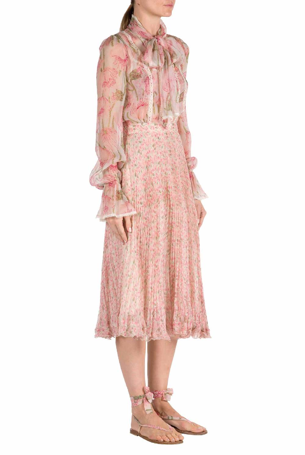 Luisa Beccaria Camicetta in chiffon con papaveri macro Qualità Garantita