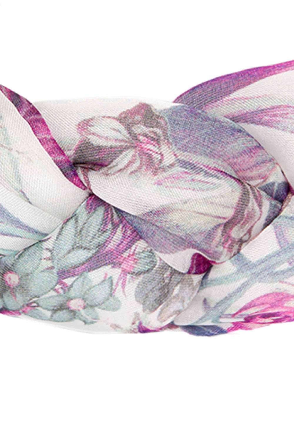 Luisa Beccaria Fascia per capelli intrecciata in chiffon di seta floreale Convenienza