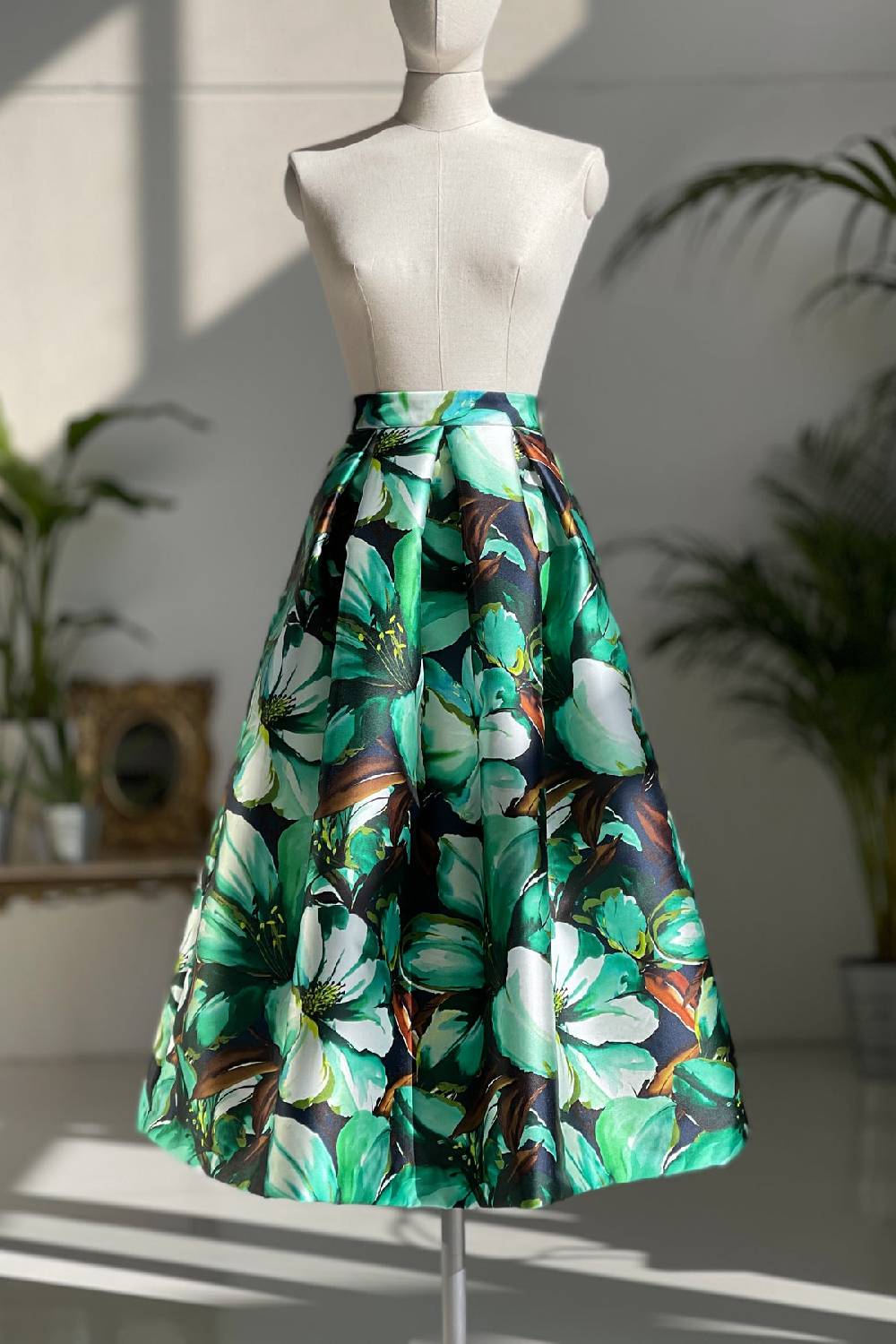 Lunatica Milano Gonna Big Flower Green Saldi
