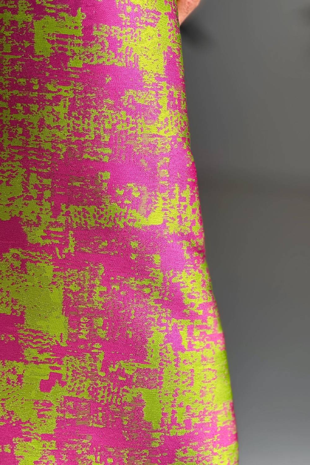 Lunatica Milano Gonna Svasata Abstract Green Fucsia Promozione Limitata