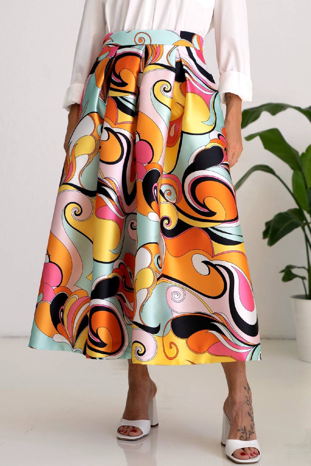 Lunatica Milano Gonna Groovy 009 Yellow Orange In Linea