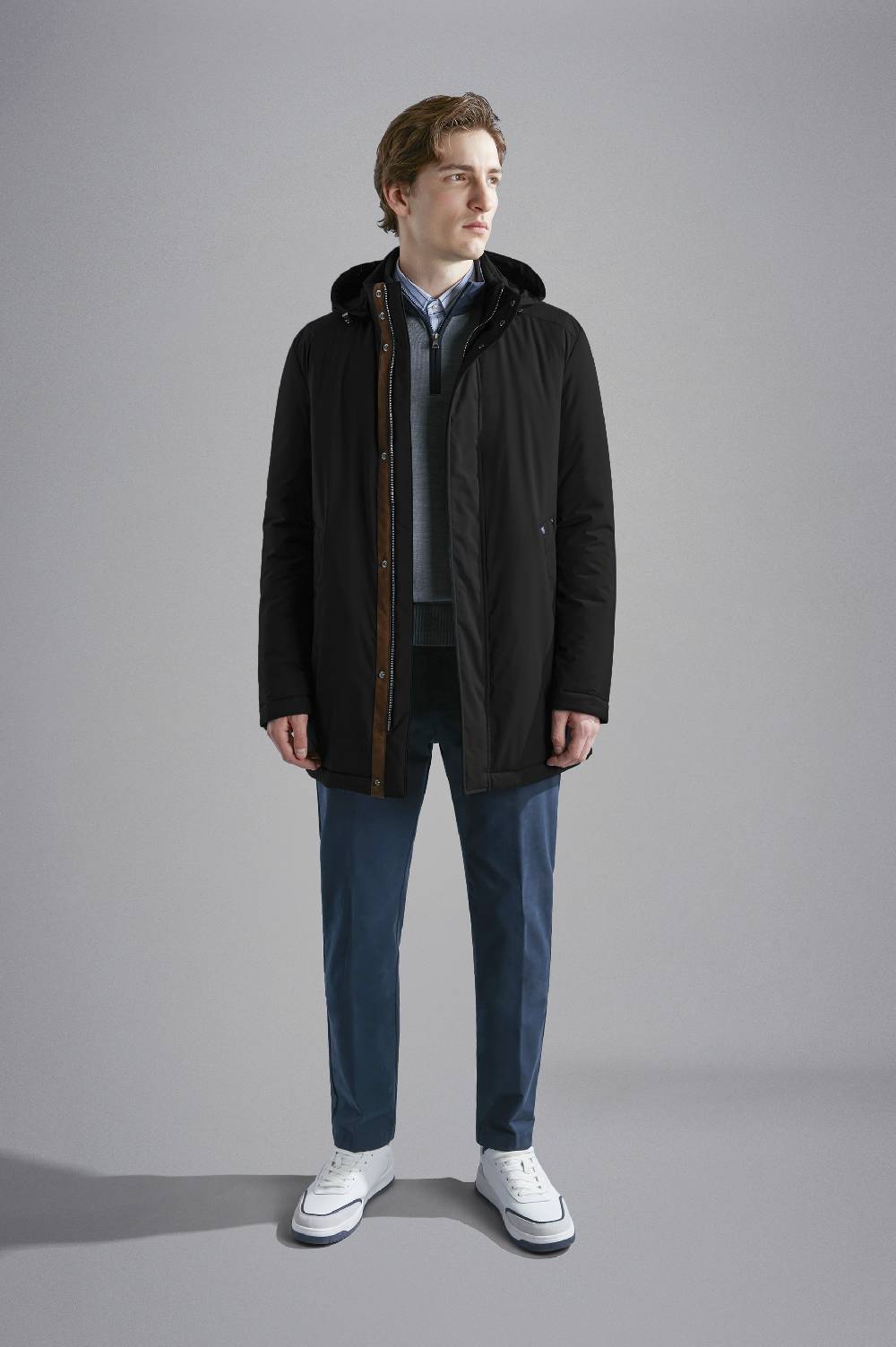 ﻿Paul & Shark Car Coat in Typhoon Platinum Paul & Shark Online