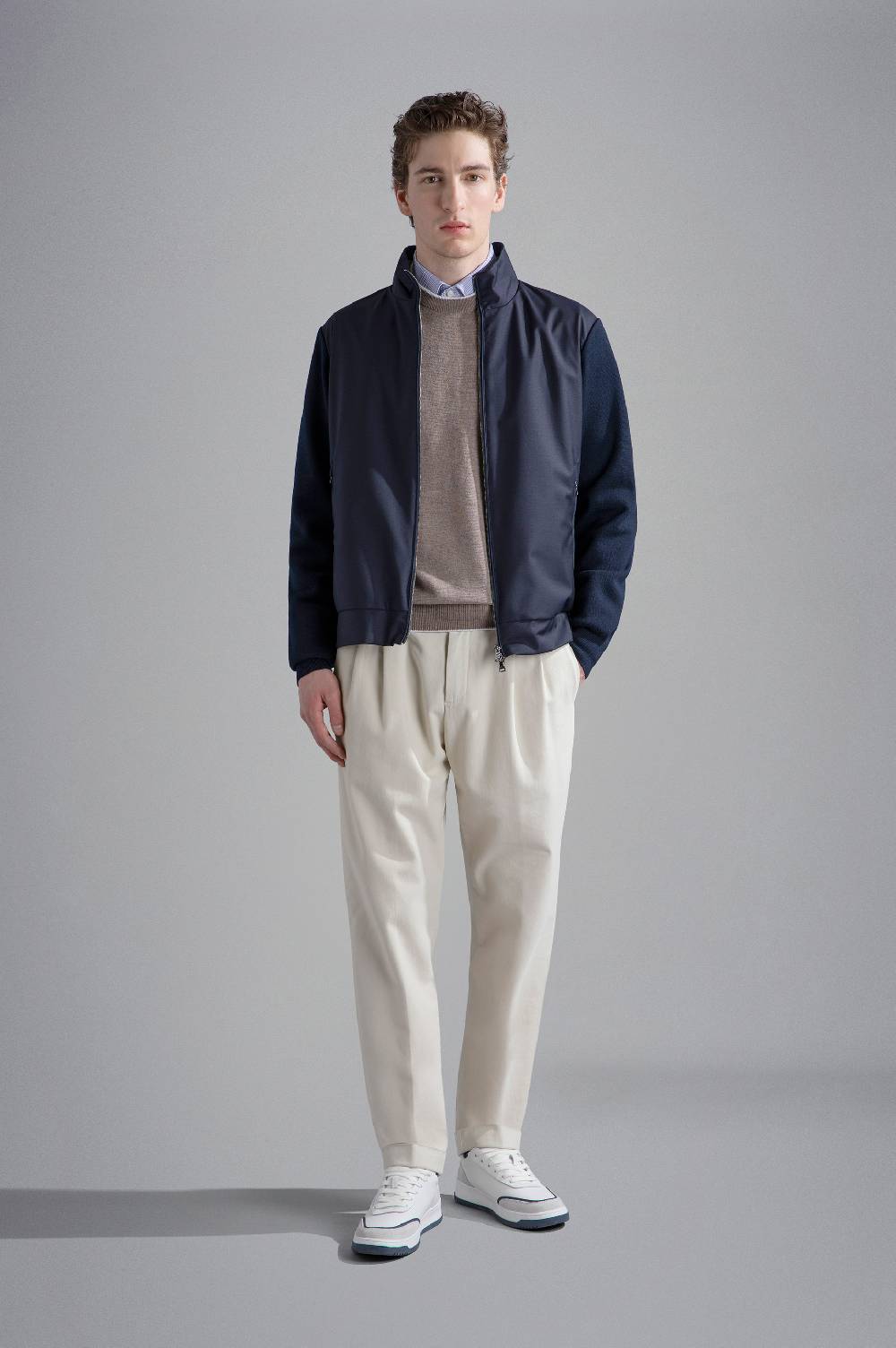 Paul & Shark Maglia in Summer Wool con profili a contrasto Paul & Shark Vendita Economica