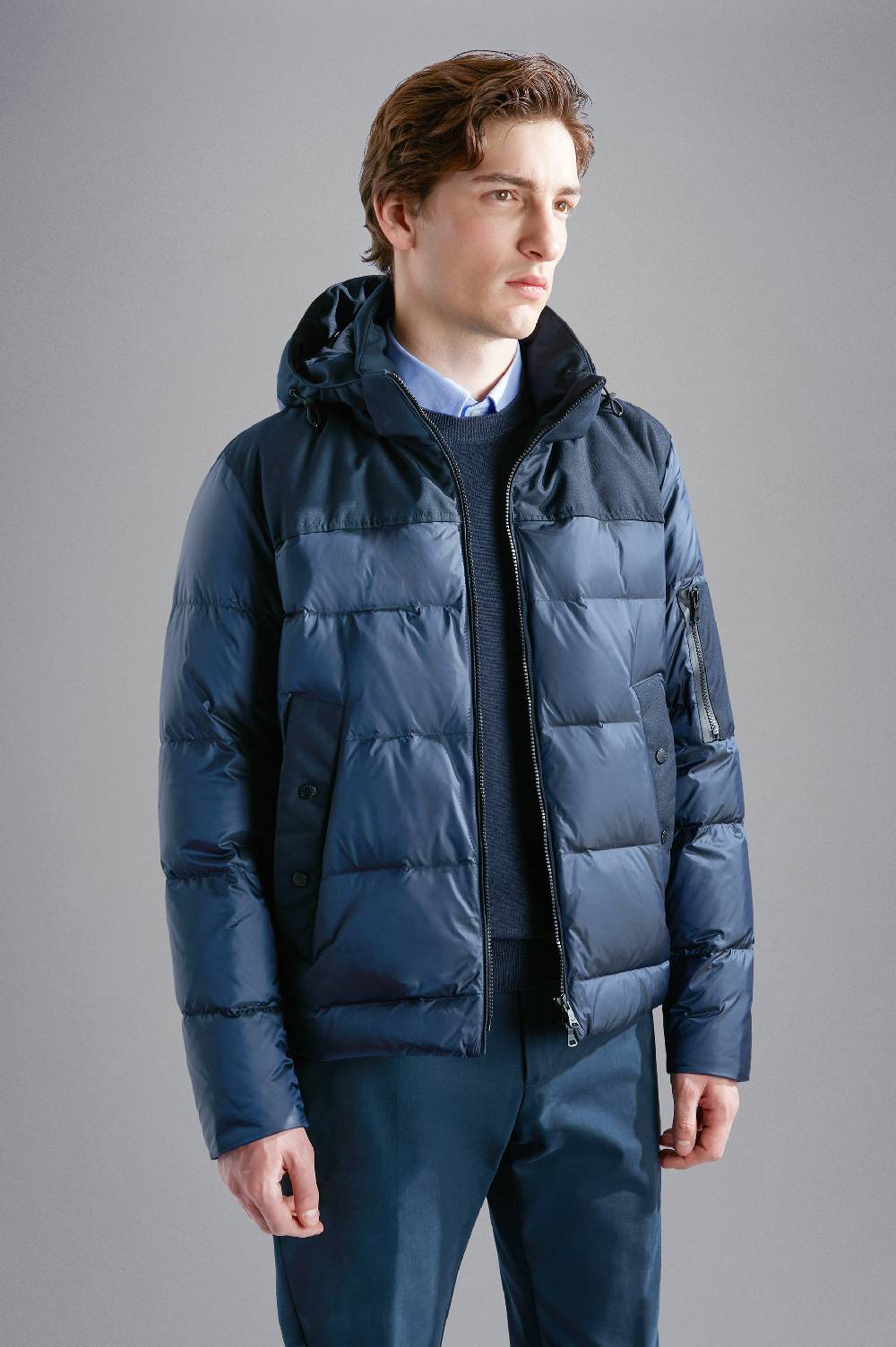 Paul & Shark Piumino Hybrid in nylon cangiante e tessuto tecnico Paul & Shark
