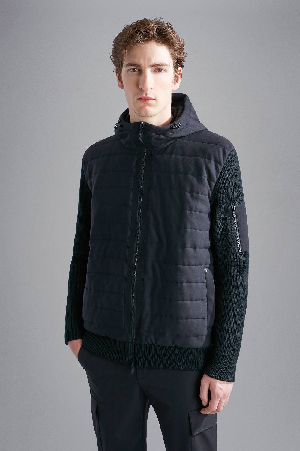Paul & Shark Maglia Hybrid in lana e cotone trapuntato Paul & Shark