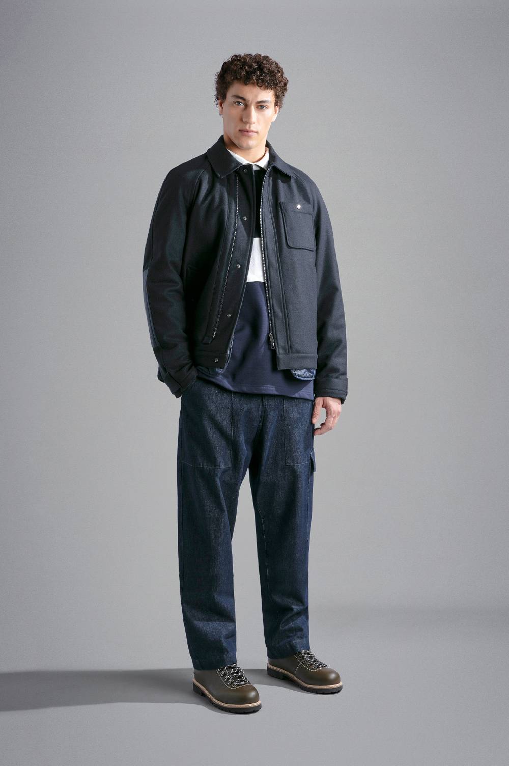Paul & Shark Polo in cotone Winter Fleece con ricamo Paul & Shark Vendita Calda