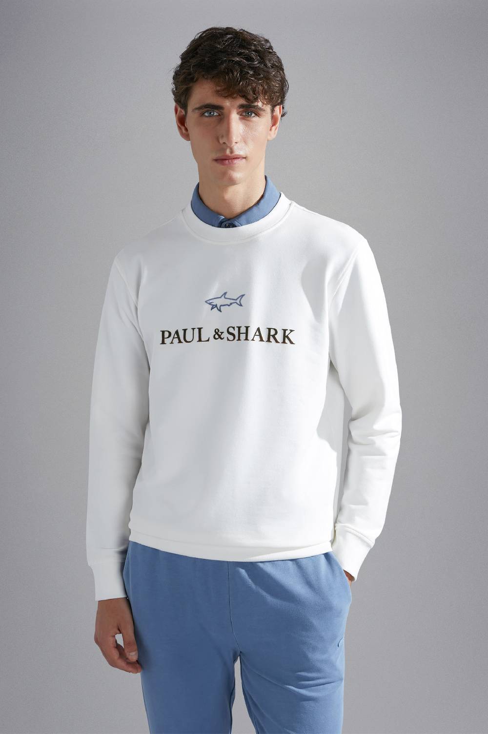 Paul & Shark Felpa in cotone con stampe Paul & Shark