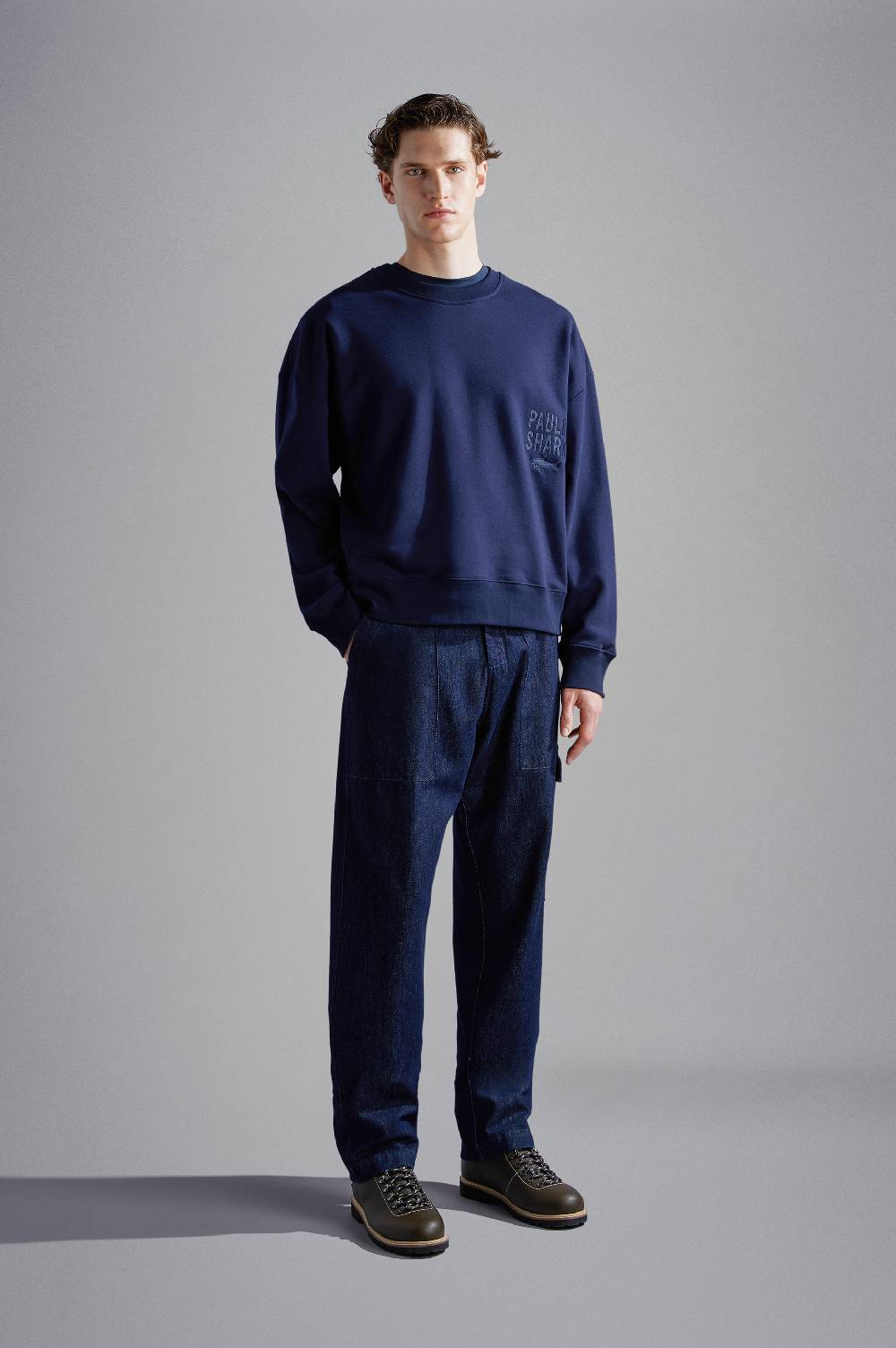 Paul & Shark Felpa in cotone Winter Fleece con ricami Paul & Shark Italy