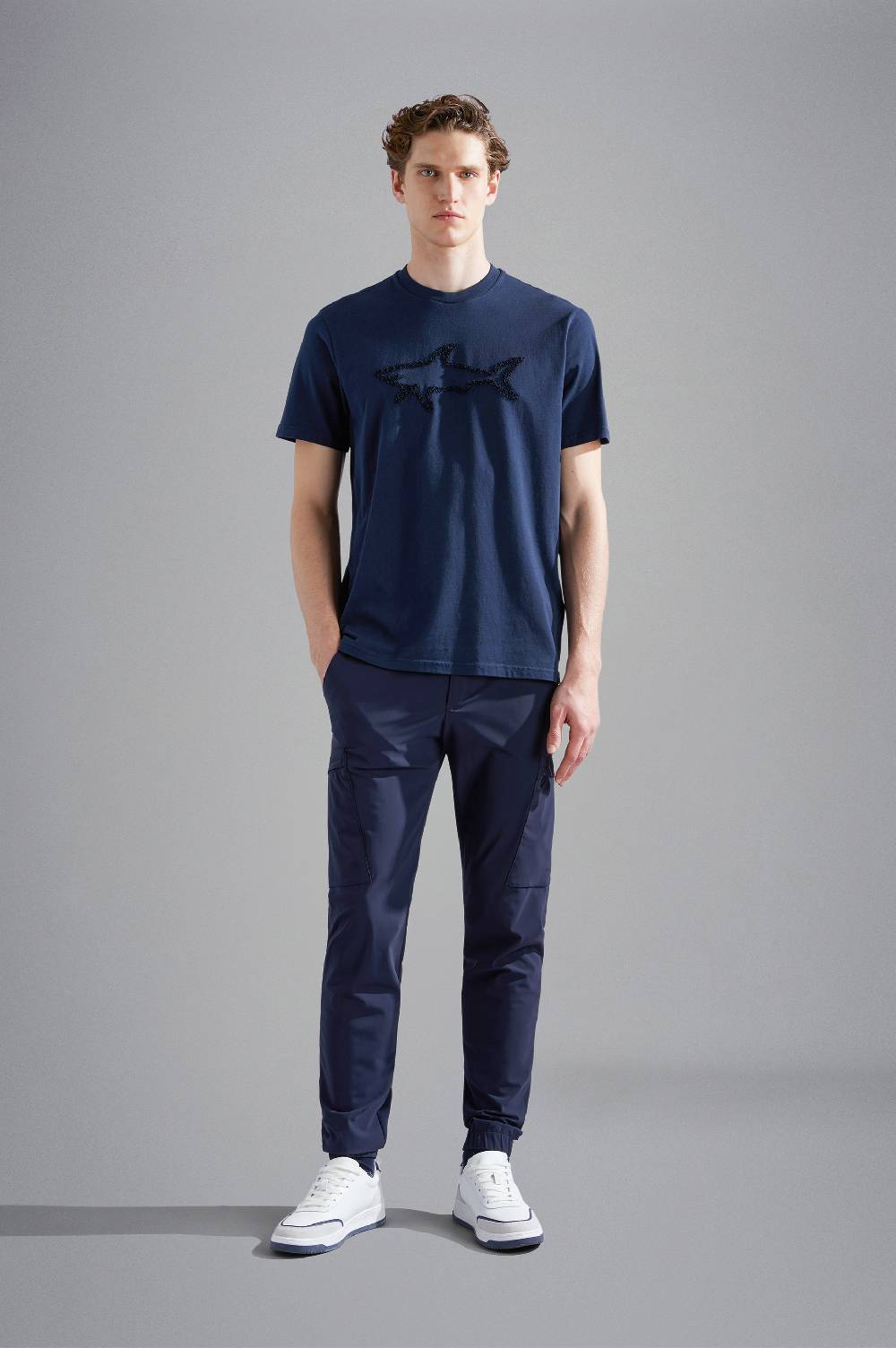 Paul & Shark T-shirt in cotone con ricamo Shark Paul & Shark In Saldo