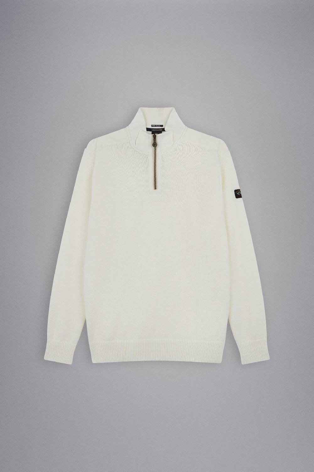 Paul & Shark Maglia con zip in lana Bretagne con badge iconico Paul & Shark Sottocosto