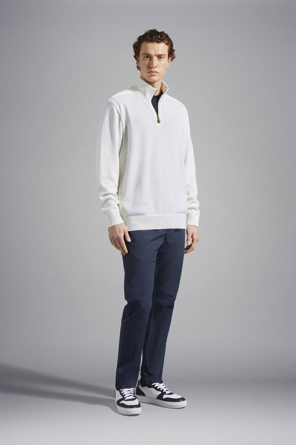 Paul & Shark Maglia con zip in lana Bretagne con badge iconico Paul & Shark Sottocosto
