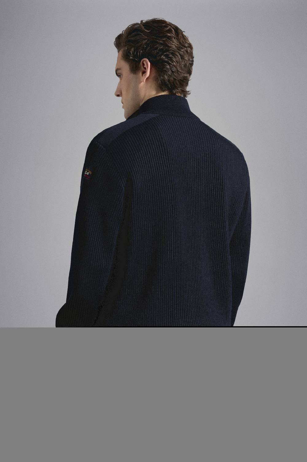 Paul & Shark Cardigan in lana con zip e badge iconico Paul & Shark Presa