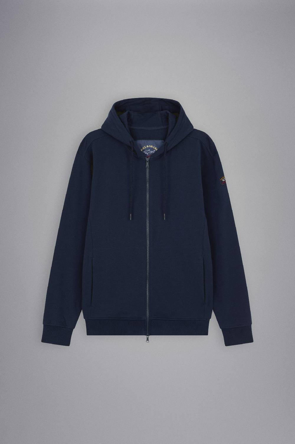 Paul & Shark Felpa con zip in cotone con badge iconico Paul & Shark Vendita