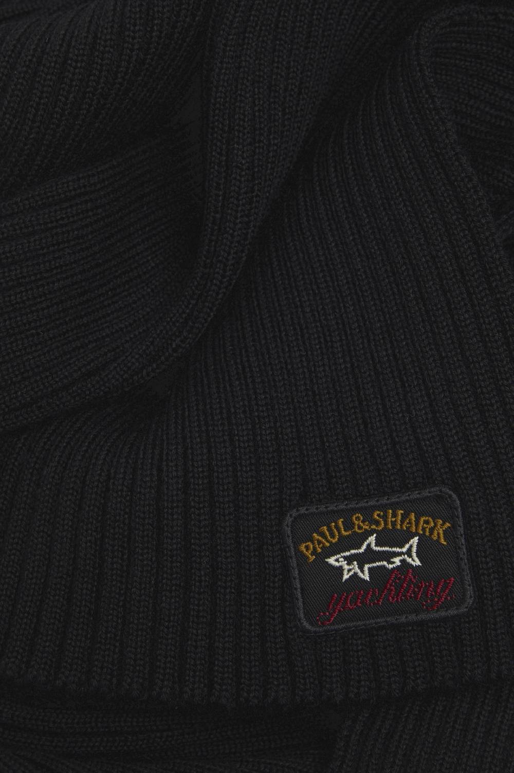 Paul & Shark Sciarpa in lana con badge iconico Paul & Shark Saldi Di Fabbrica