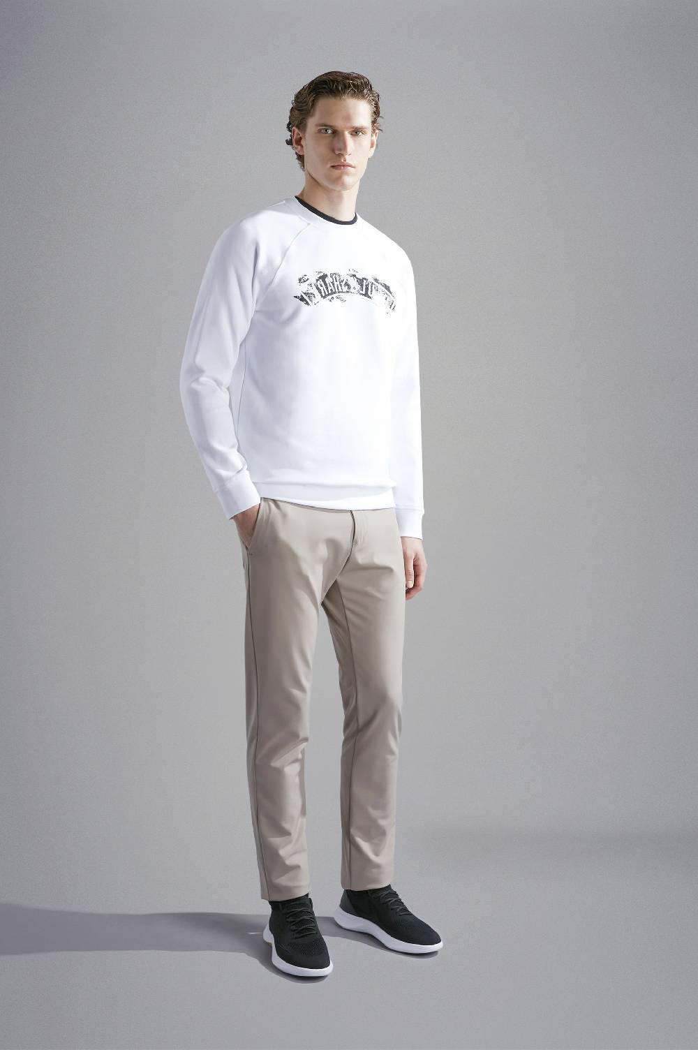 Paul & Shark Felpa in cotone Soft Active Fleece con stampa Paul & Shark Vendita