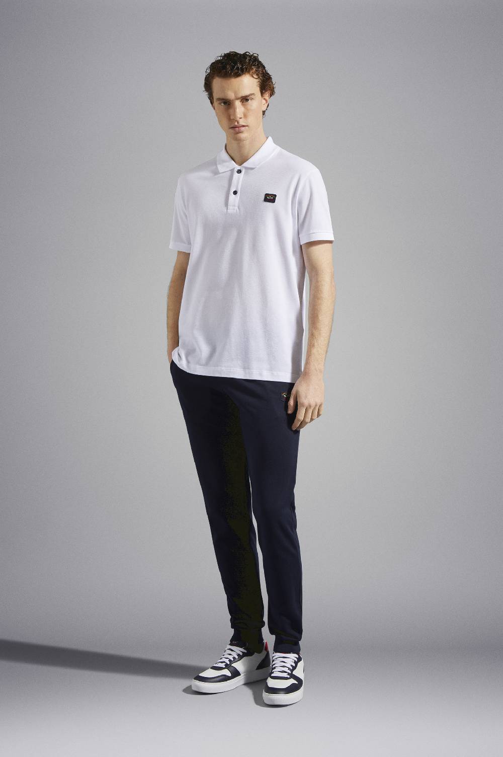 Paul & Shark Polo in cotone piqué con badge iconico Paul & Shark Promozione Limitata