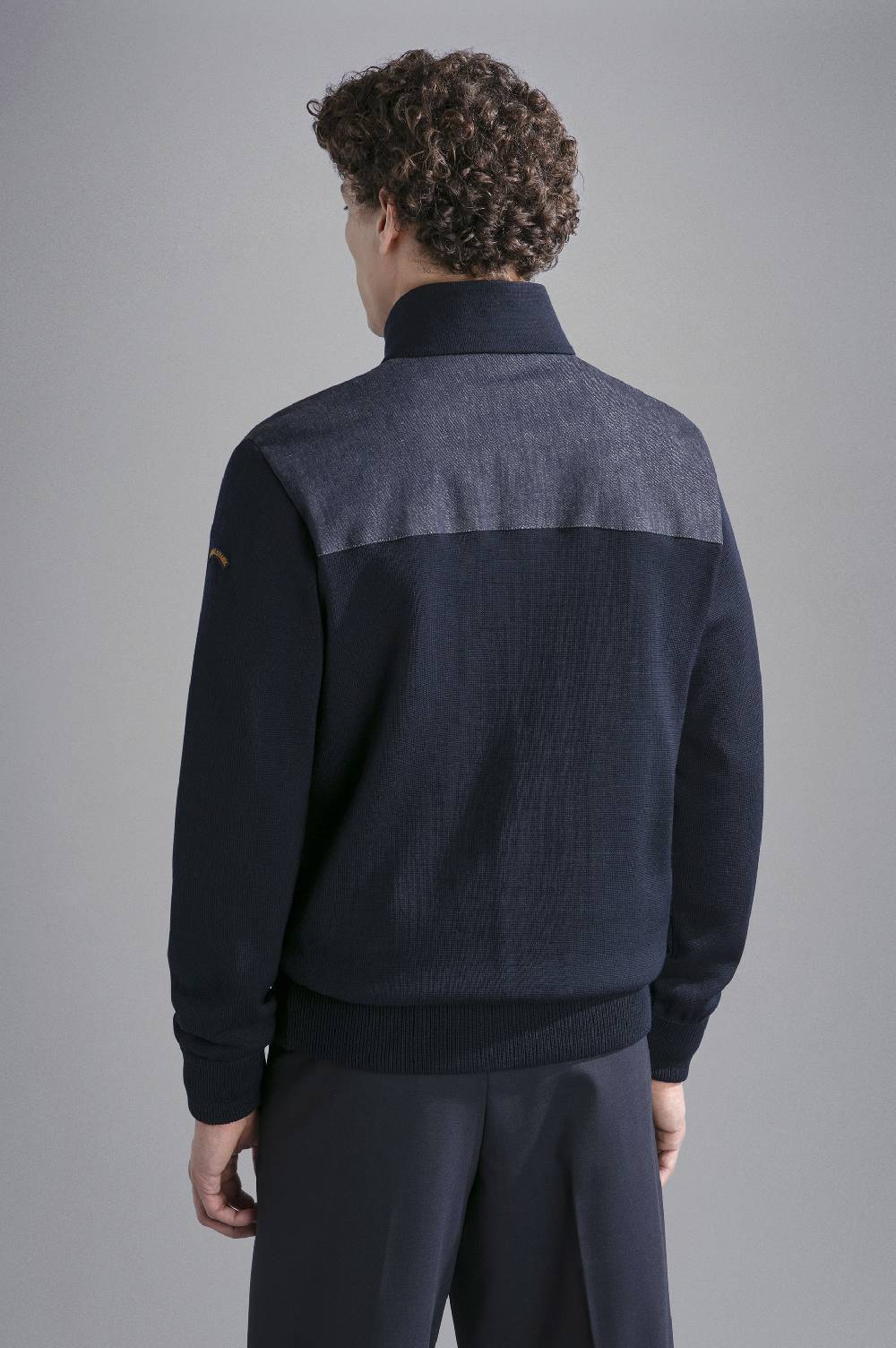 Paul & Shark Maglia in lana con inserti in denim Paul & Shark Vendita Calda