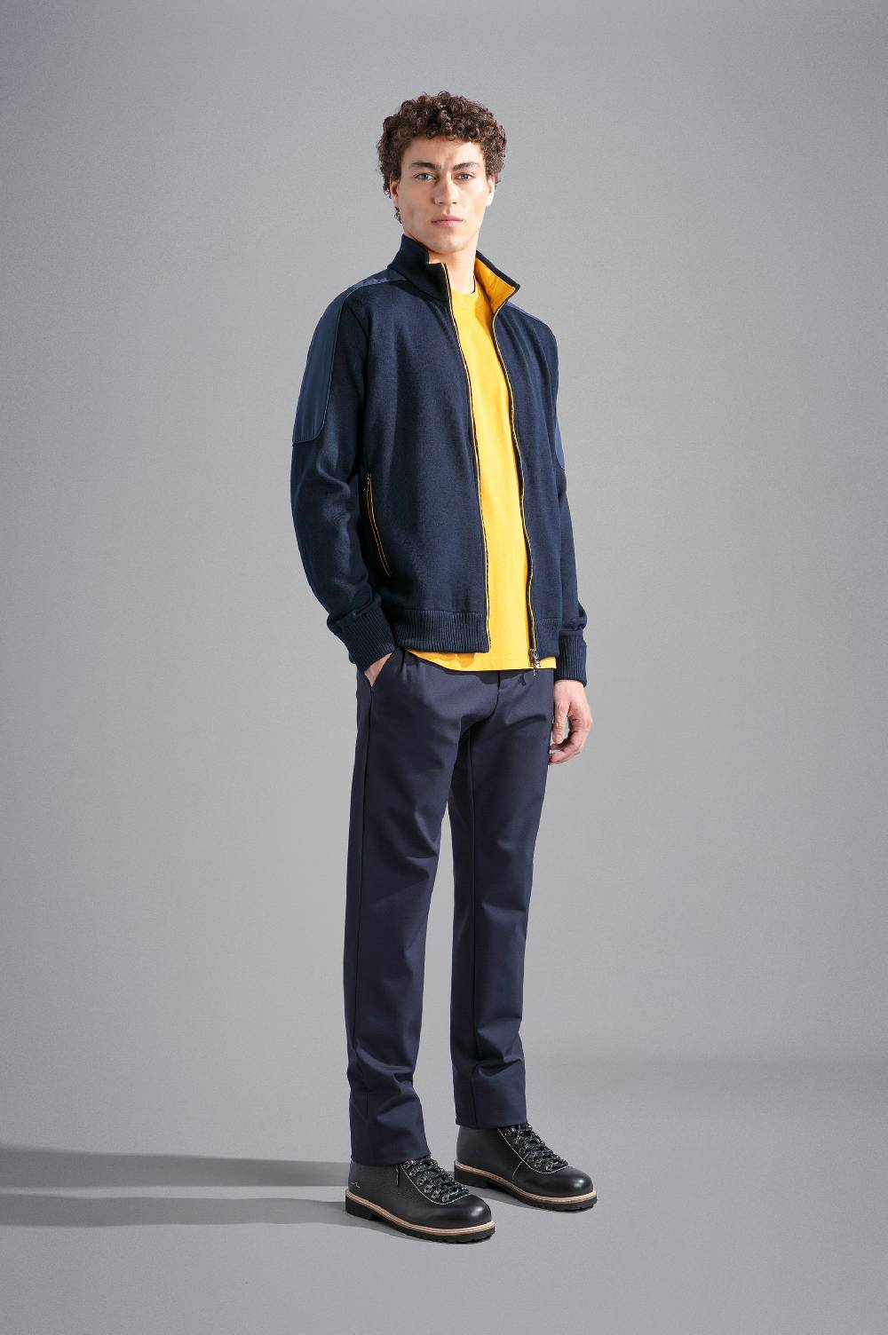 Paul & Shark Maglia in lana con inserti in tessuto tecnico Paul & Shark Offerta Anniversario
