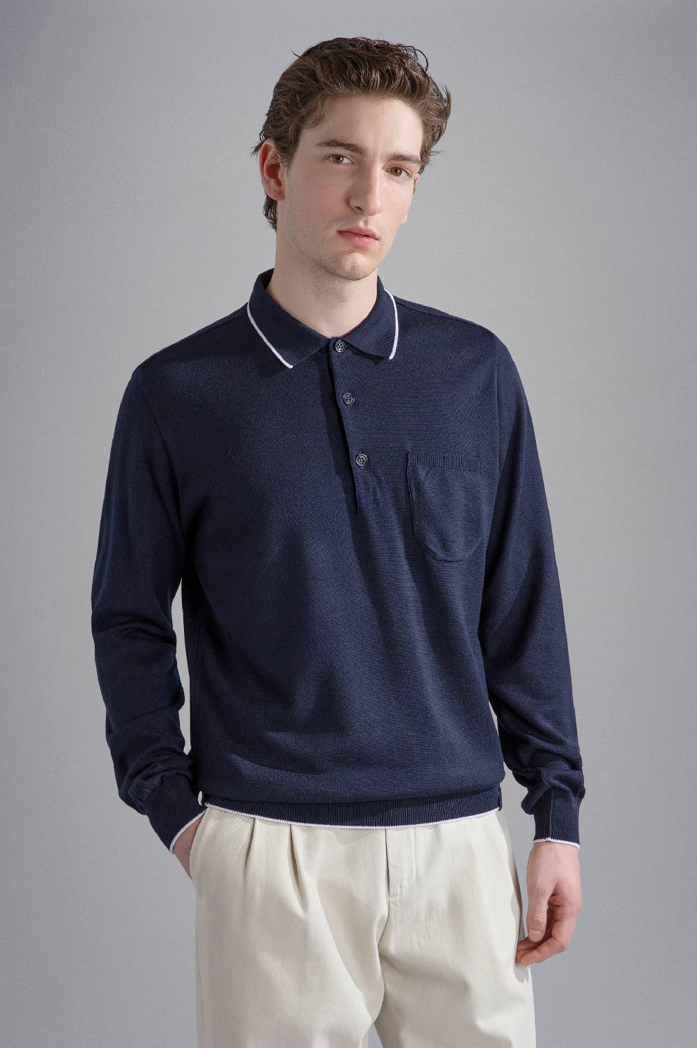 Paul & Shark Polo in Summer Wool con profili a contrasto Paul & Shark