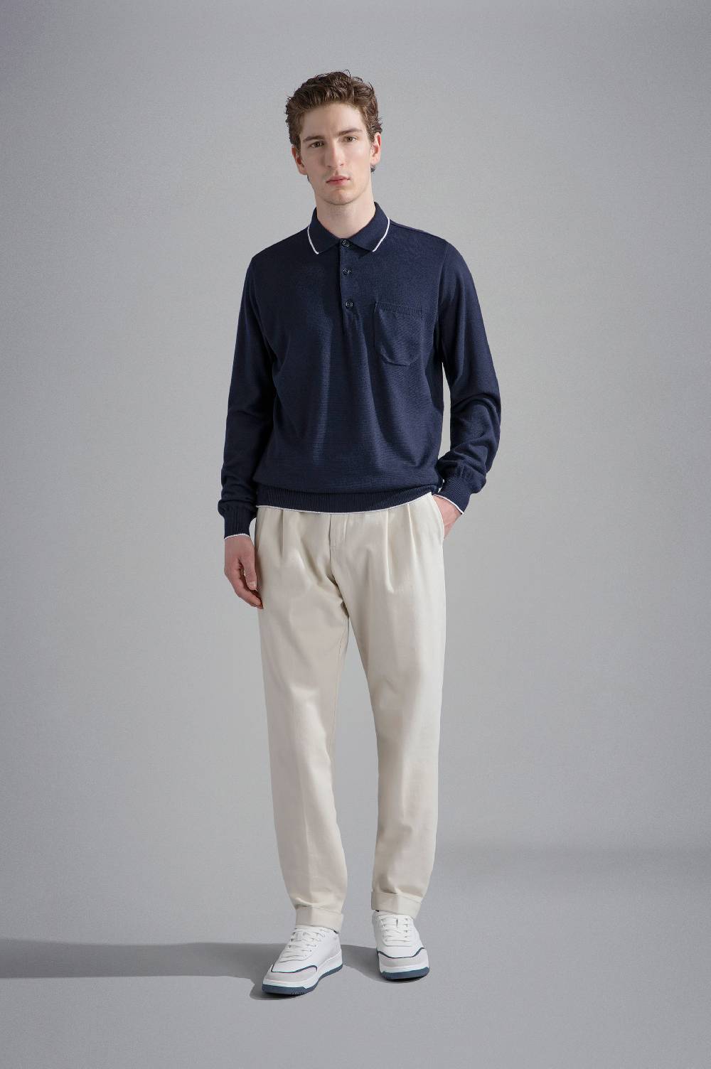 Paul & Shark Polo in Summer Wool con profili a contrasto Paul & Shark Offerta