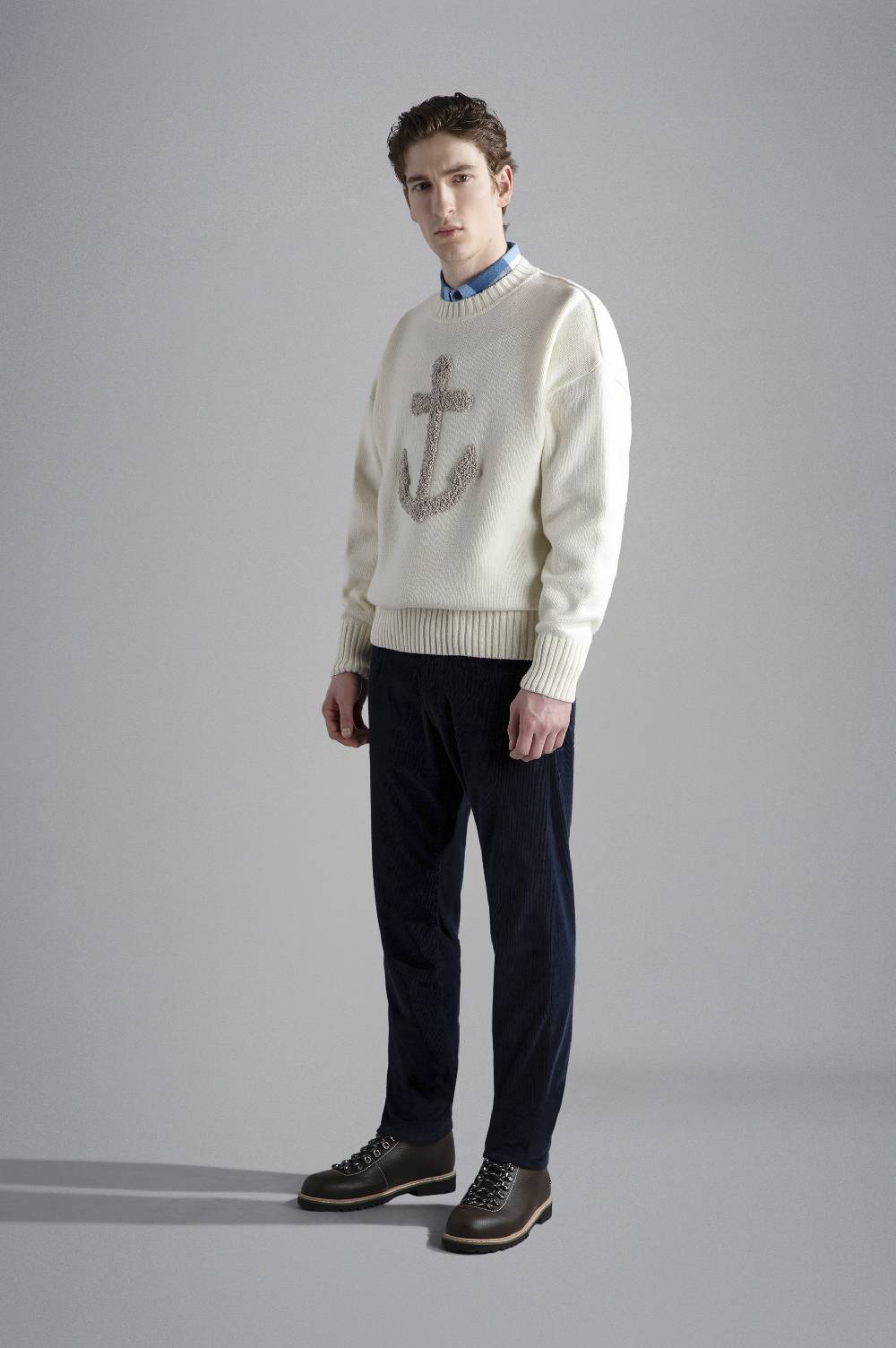 Paul & Shark Girocollo Re-Wool con ancora ricamata Paul & Shark Pezzi Unici