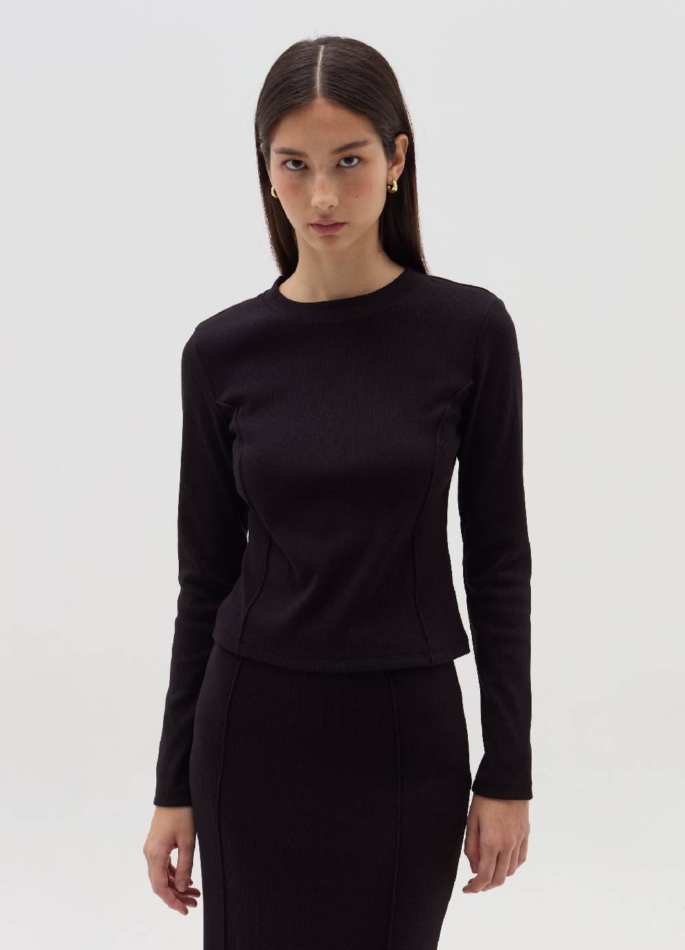 ﻿OVS T-shirt a costine con cuciture in rilievo Online