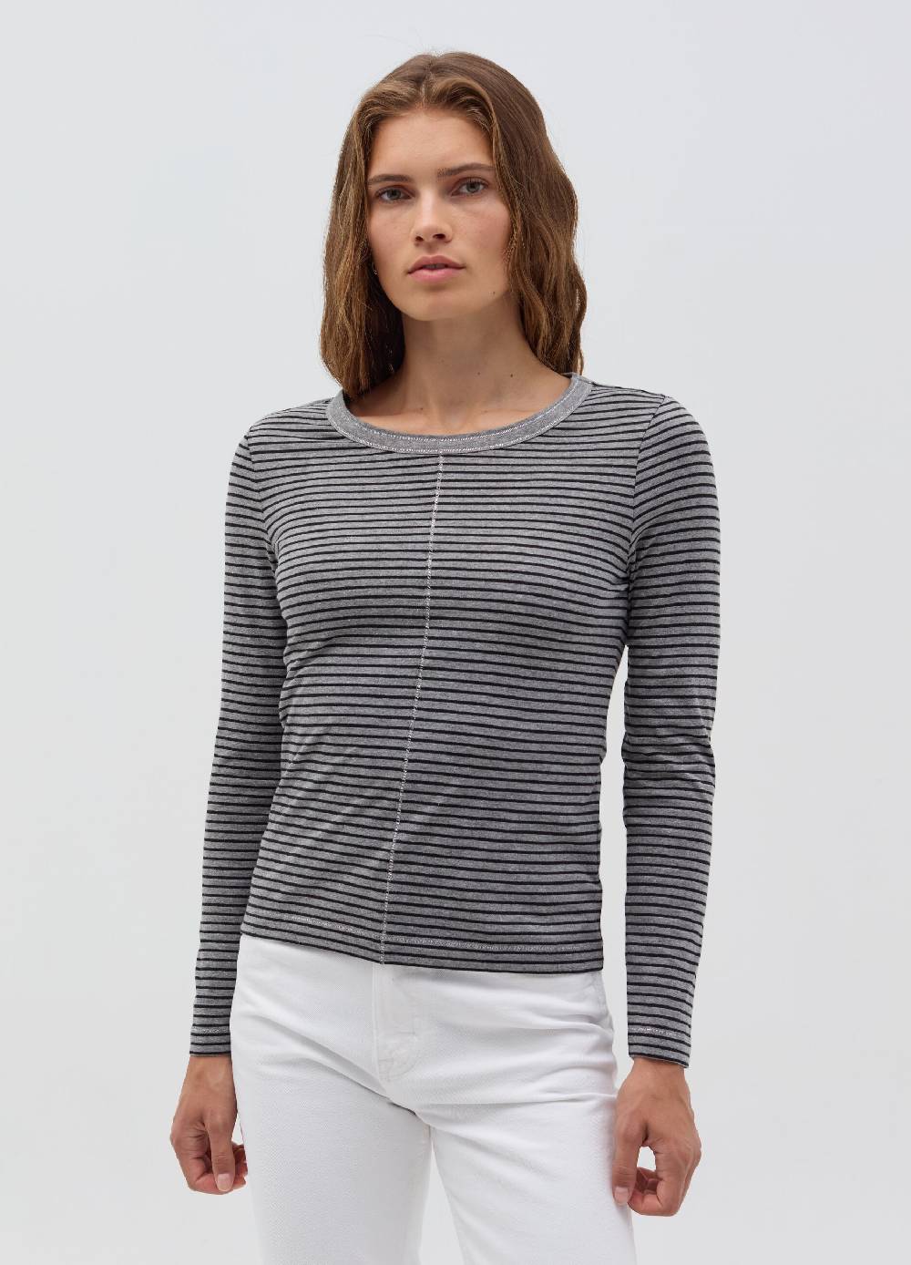 OVS T-shirt a righe sottili con maniche lunghe Vendita Calda
