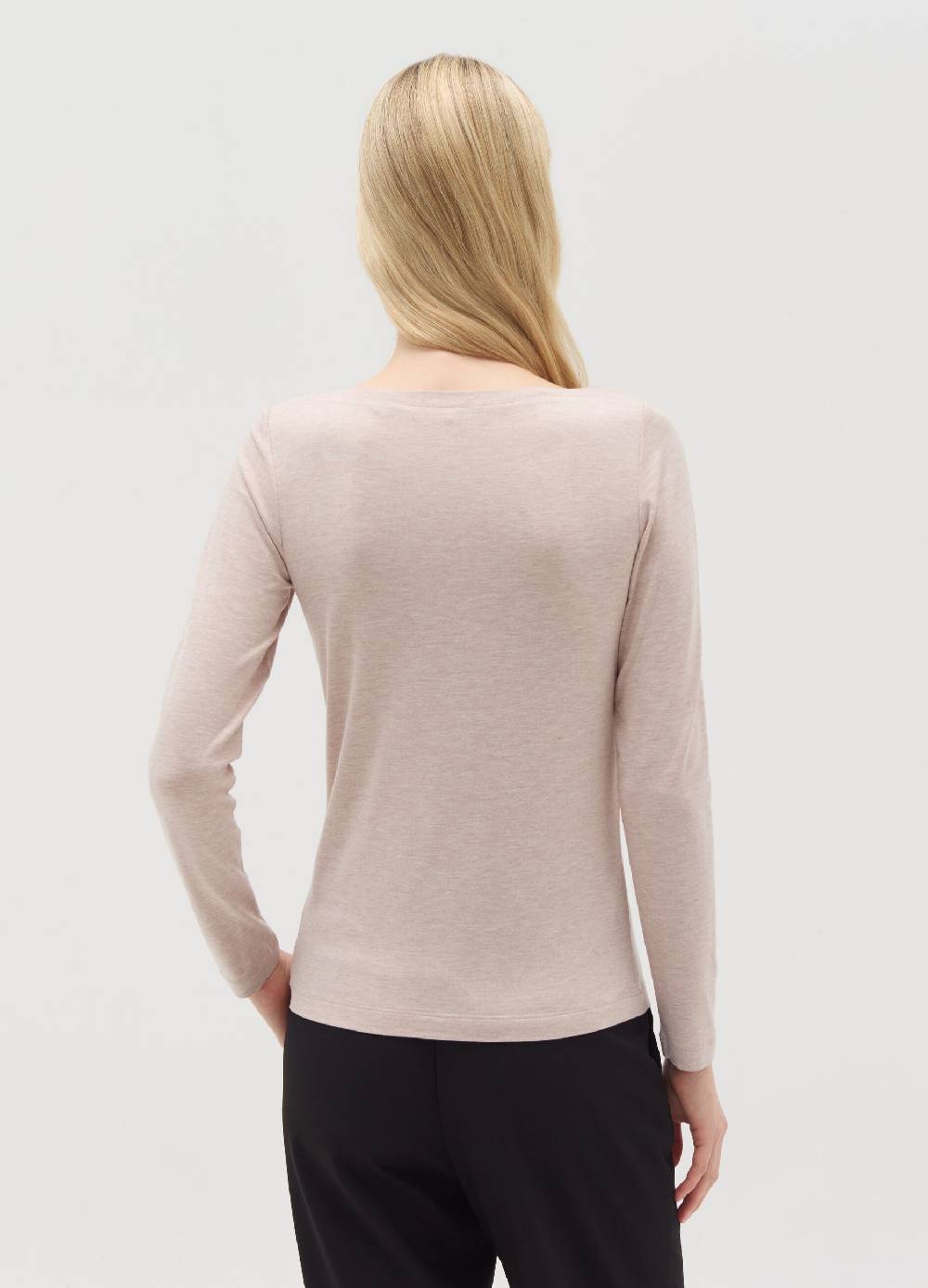 OVS T-shirt in viscosa stretch con scollo a barca Vendita Economica