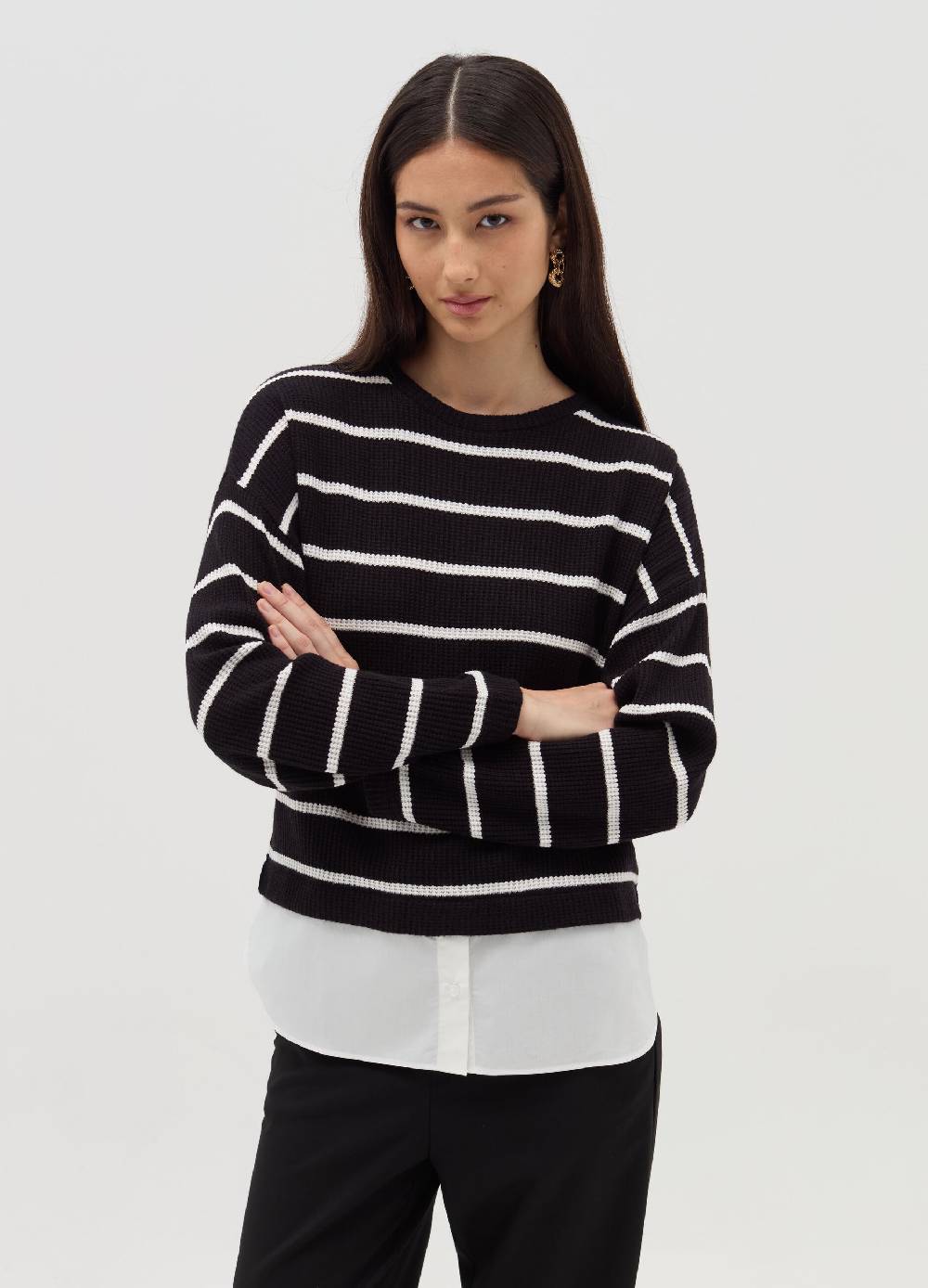 OVS T-shirt maniche lunghe con micro trama waffle Negozio