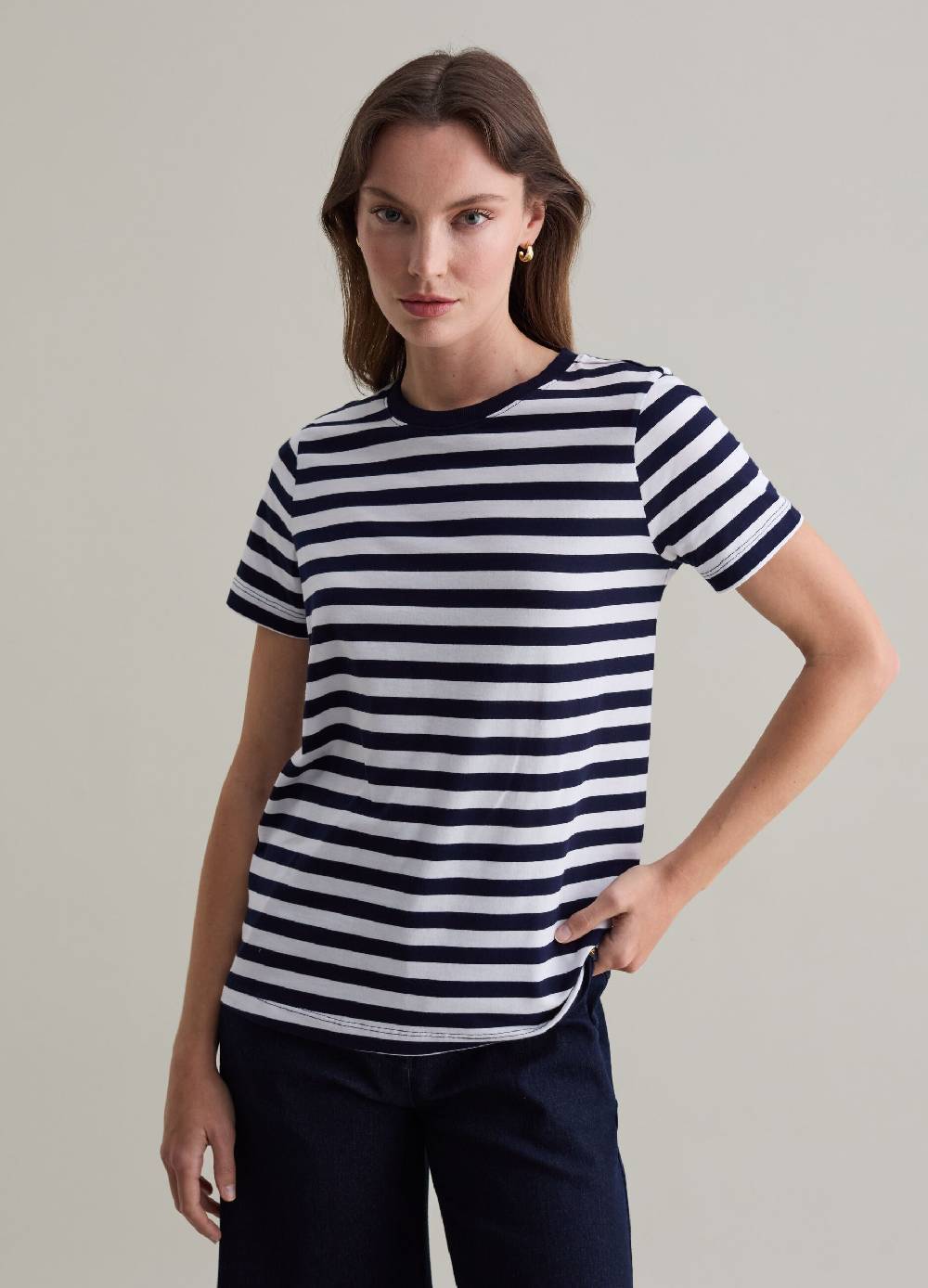 PIOMBO T-shirt in cotone Supima a righe Prezzo Ridotto