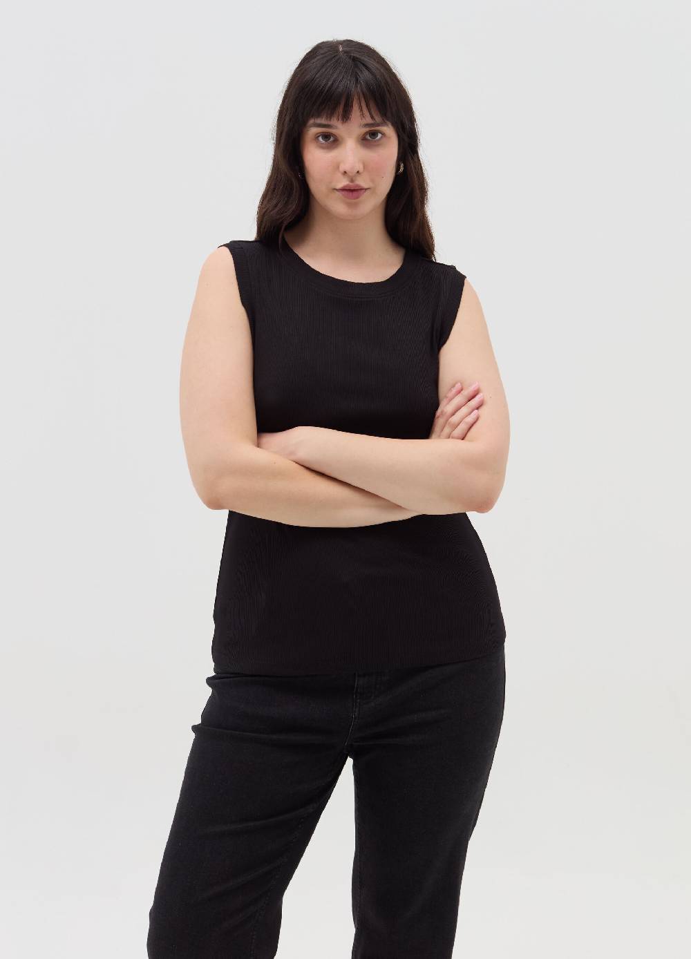 MYA Tank top a costine sottili Curvy Sottocosto