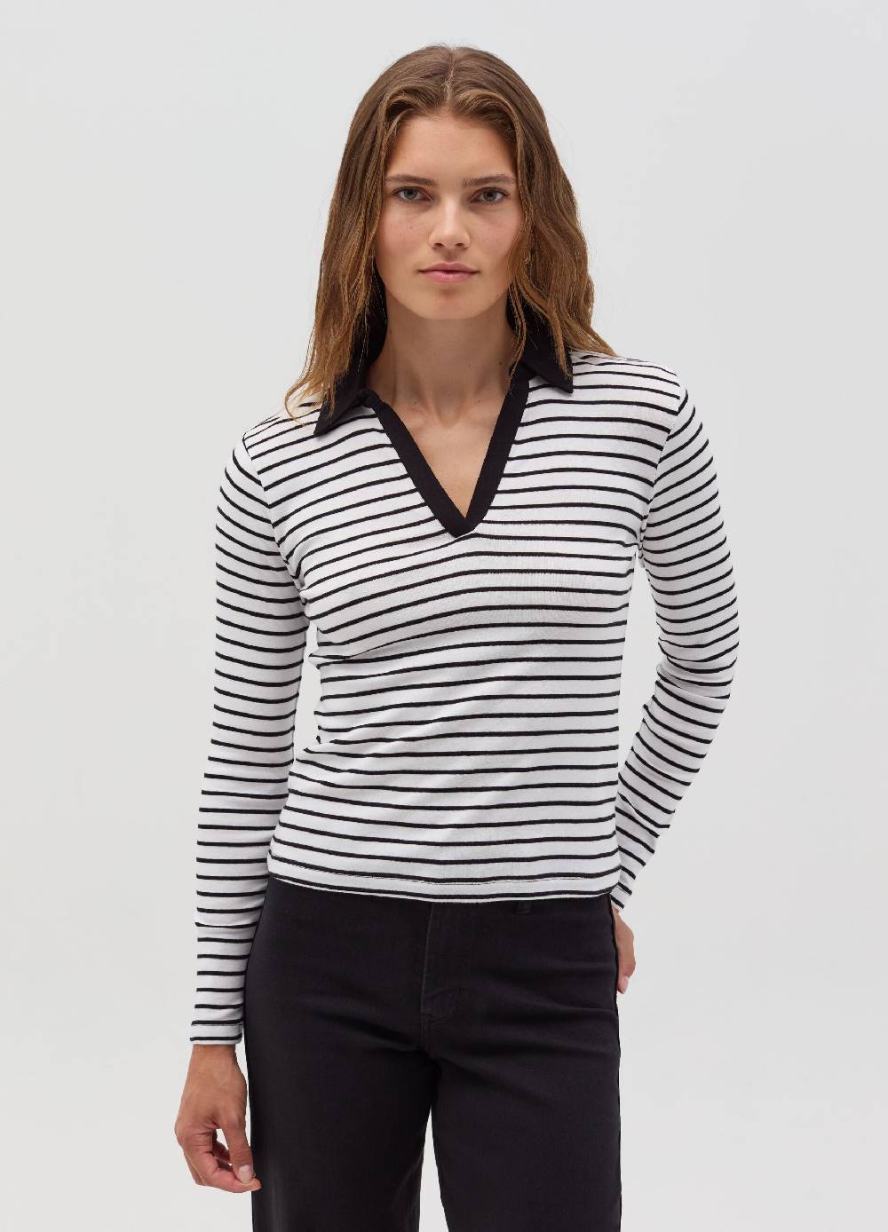 OVS T-shirt a maniche lunghe con scollo a polo Convenienza